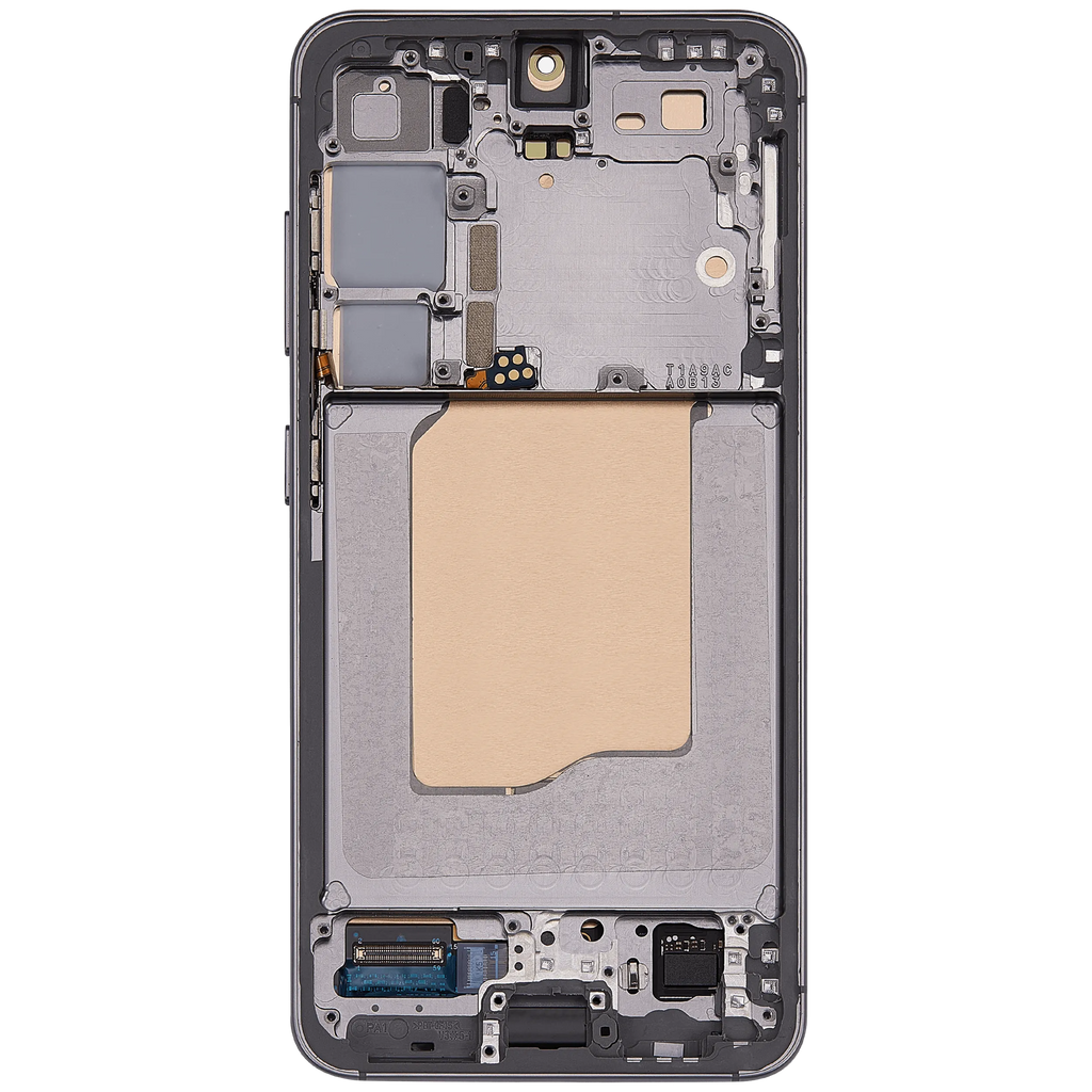 OLED-Display mit Rahmen für Samsung Galaxy S25 5G (US & International) (Aftermarket Plus) (Silver Shadow)