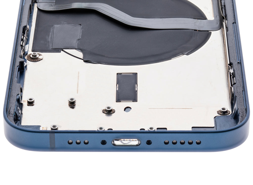 Backcover/Rahmen mit Small Parts für iPhone 12 (US-Version) (gebrauchter OEM-Ausbau, Qualität C) (Blau)