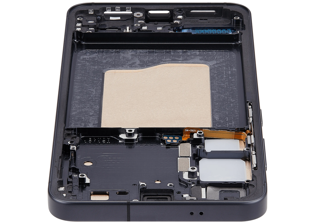 OLED-Display mit Rahmen für Samsung Galaxy S25 5G (US & International) (Aftermarket Plus) (Blau Schwarz)