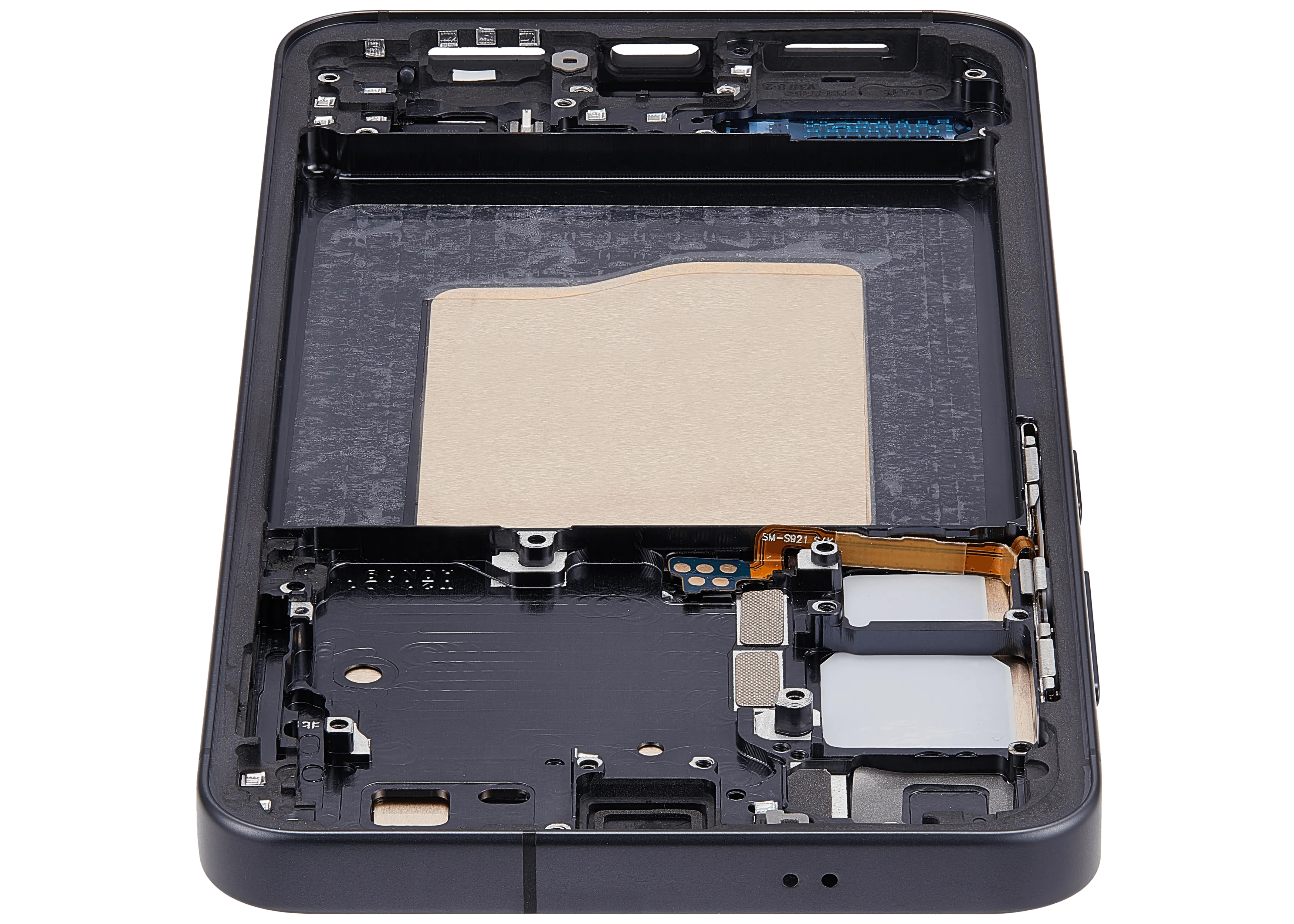 OLED-Display mit Rahmen für Samsung Galaxy S25 5G (US & International) (Aftermarket Plus) (Blau Schwarz)