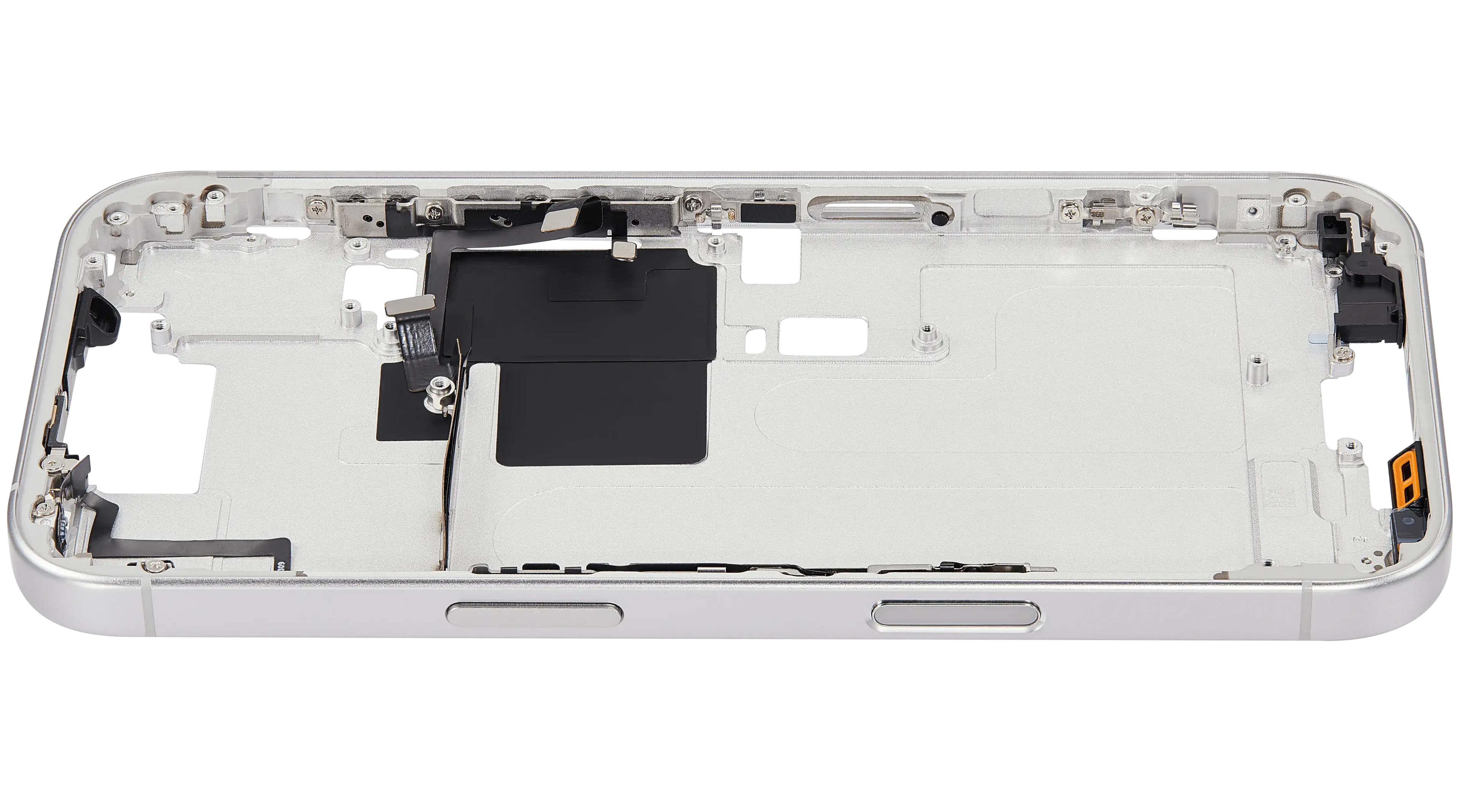 Midframe/Rahmen mit Power And Volume Button für iPhone 16 Pro (EU / Global Version) (Aftermarket Plus) (Weiß Titanium)