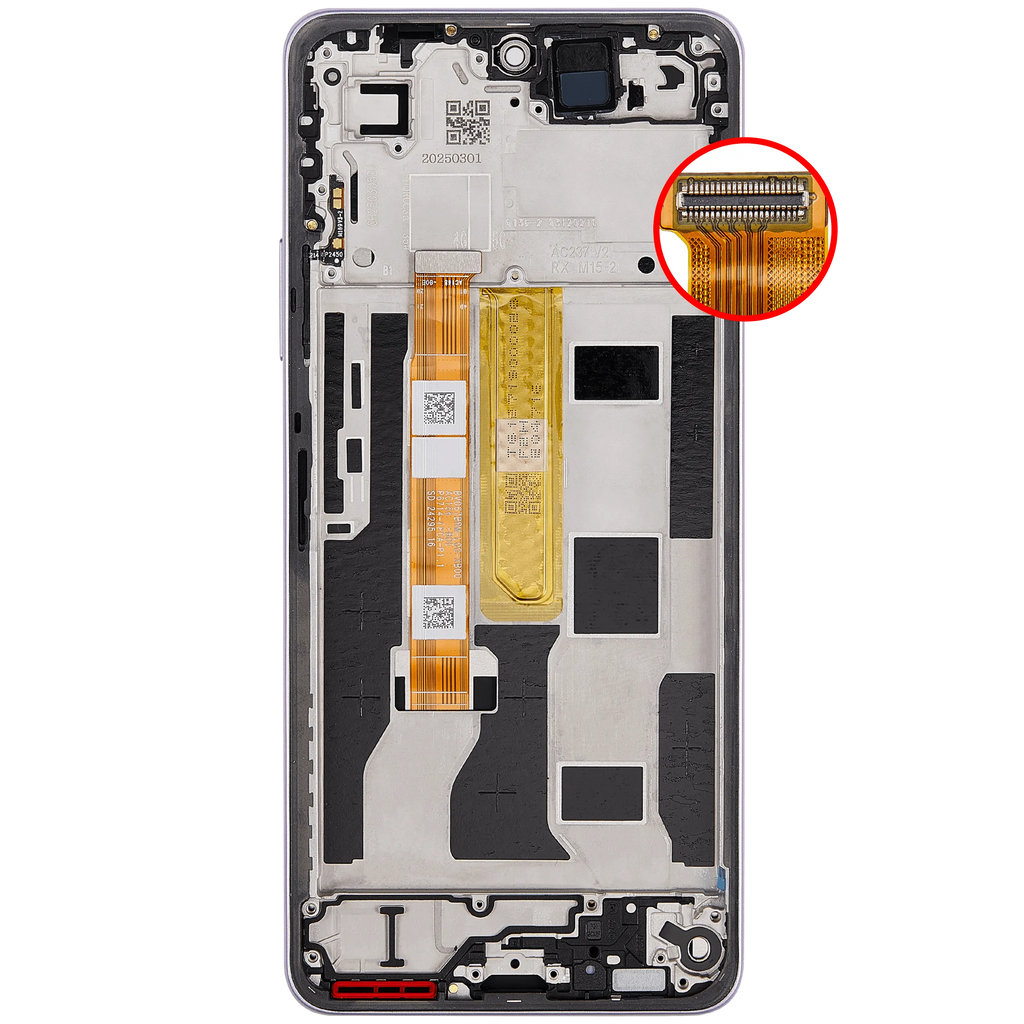 LCD-Display mit Rahmen Compatible für OPPO A5 Pro 5G (Refurbished) (Flower Pink)