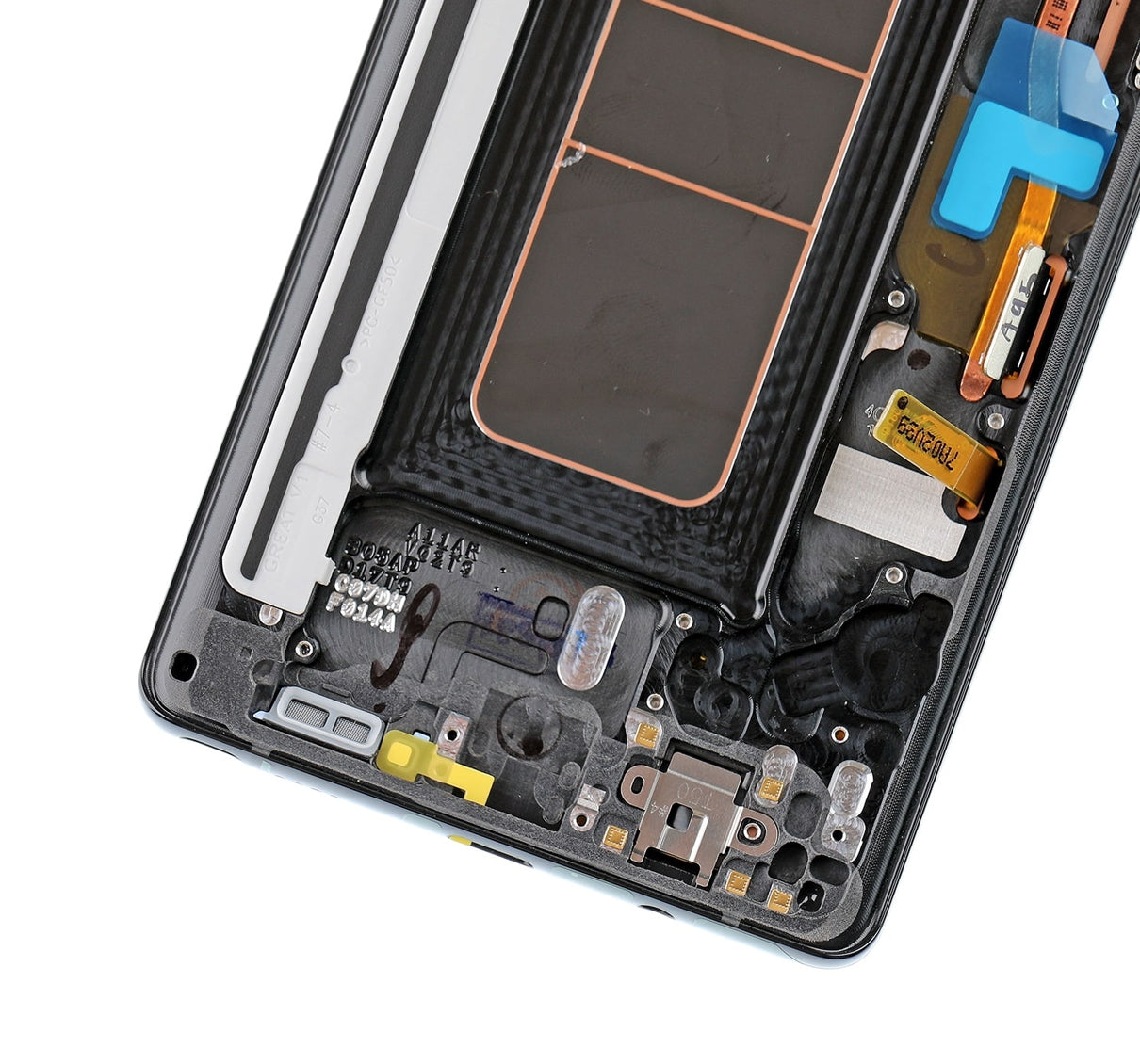 OLED-Display mit Rahmen für Samsung Galaxy Note 8 (gebrauchter OEM-Ausbau, Qualität A) (Midnight Schwarz)