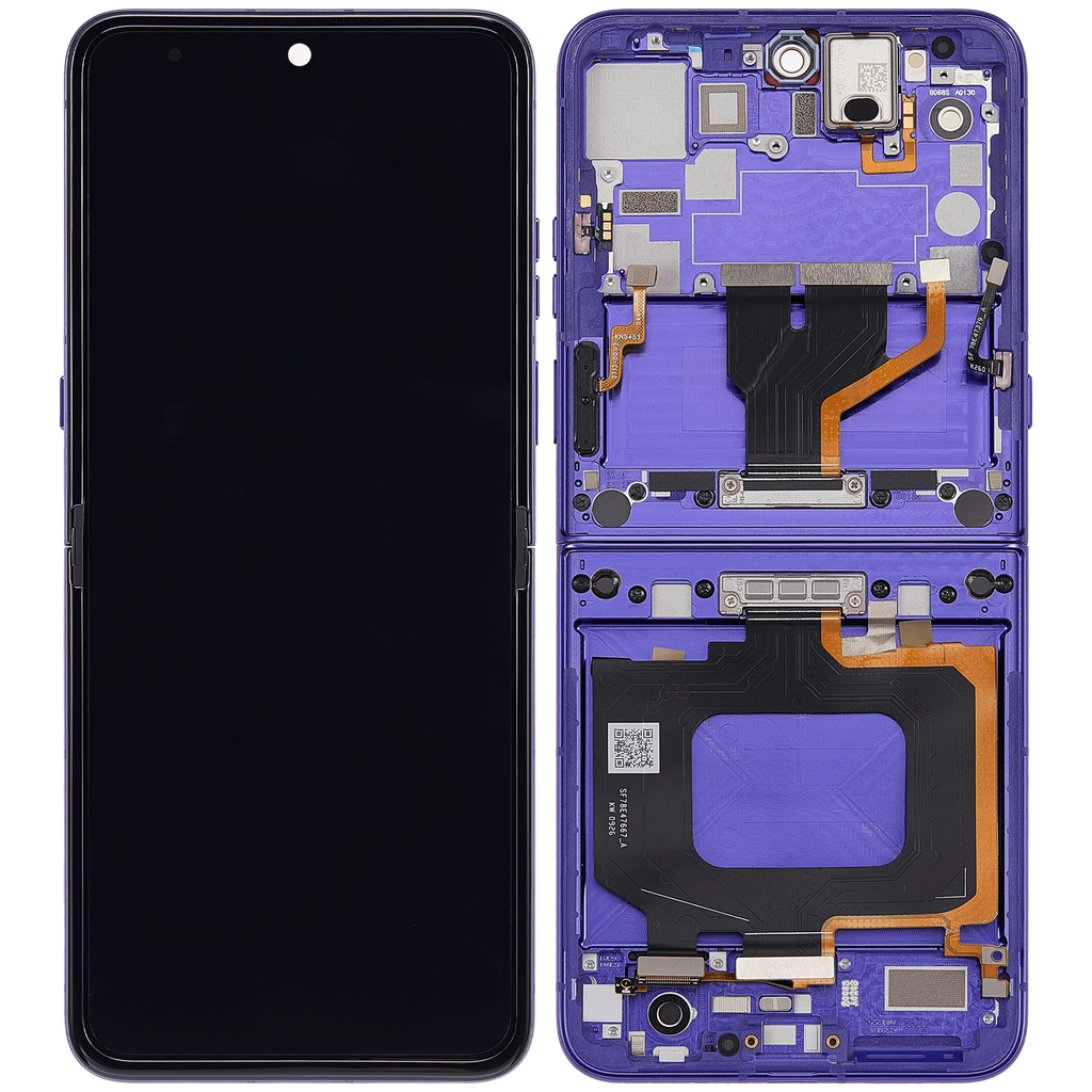 OLED-Display mit Rahmen für Motorola Razr Ultra 2026 / Razr 70 Ultra (XT2655 / 2026) (Refurbished) (Orient Blue)