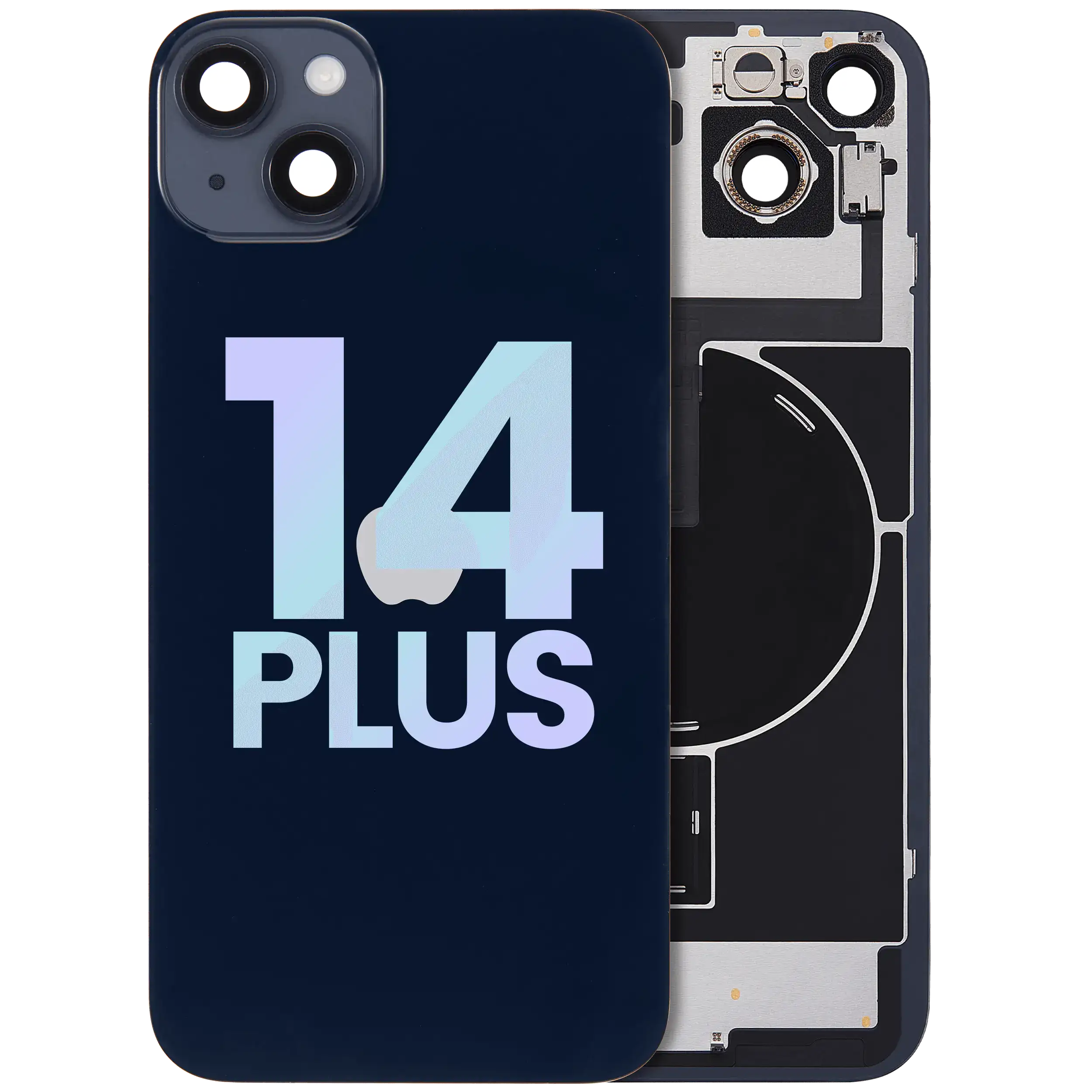 Backcover mit MagSafe Magnet & NFC & Blitz-Flexkabel für iPhone 14 Plus (Service Pack) (Midnight)