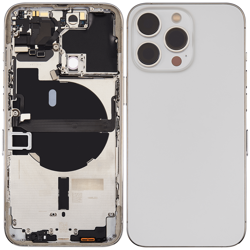 Backcover/Rahmen mit Small Parts für iPhone 13 Pro (EU / Global Version) (gebrauchter OEM-Ausbau, Qualität B) (Silber)
