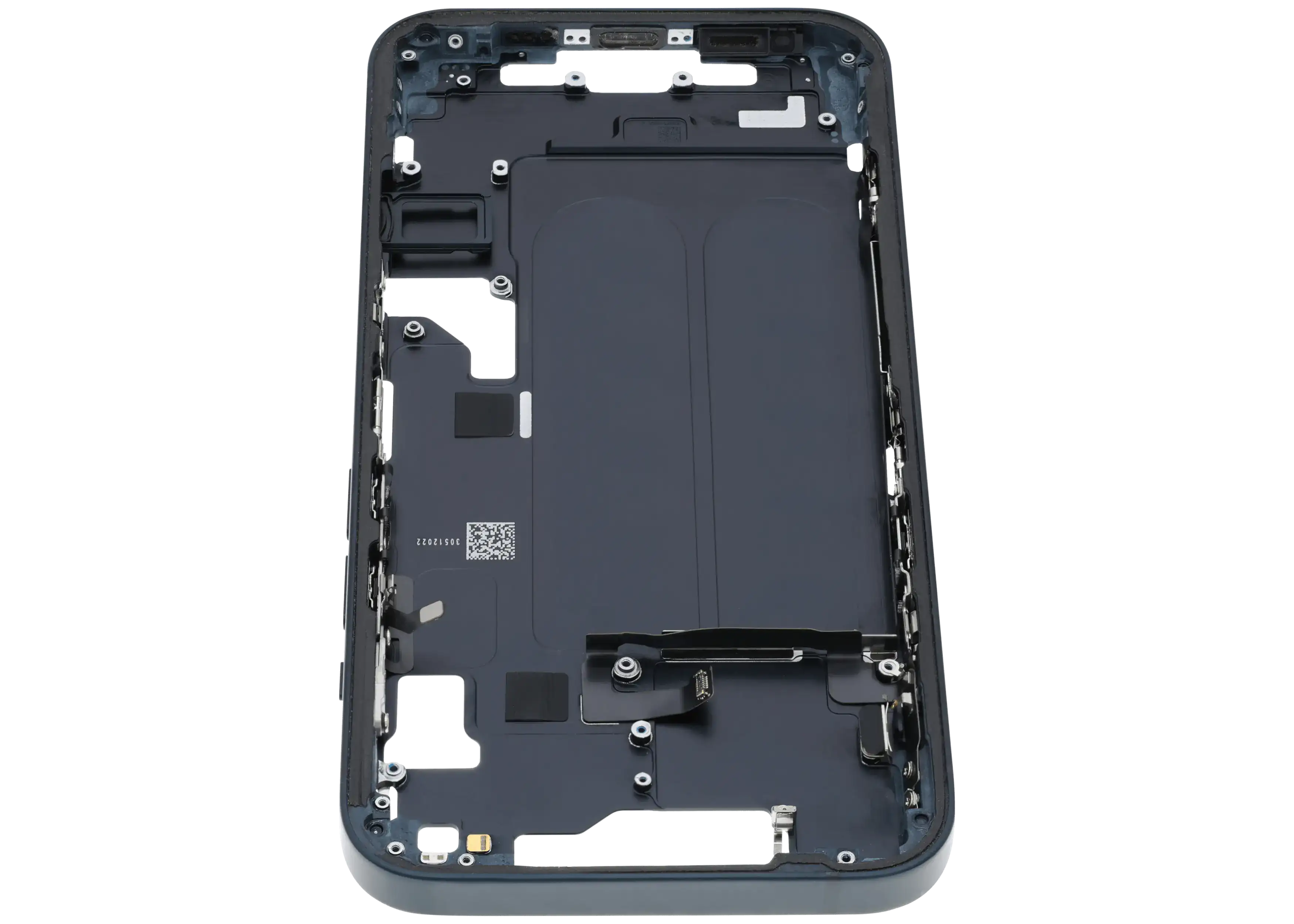 Midframe/Rahmen mit Small Parts für iPhone 14 (EU / Global Version) (gebrauchter OEM-Ausbau, Qualität C) (Midnight)