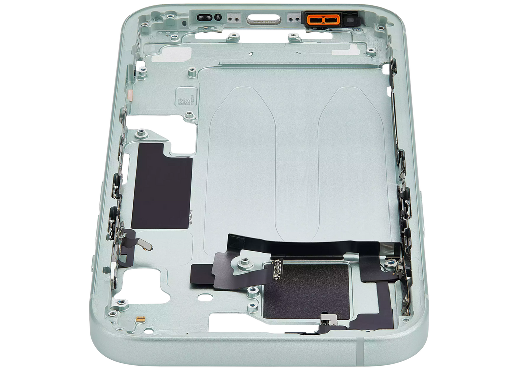 Midframe/Rahmen mit Small Parts für iPhone 15 (EU / Global Version) (gebrauchter OEM-Ausbau, Qualität A) (Grün)