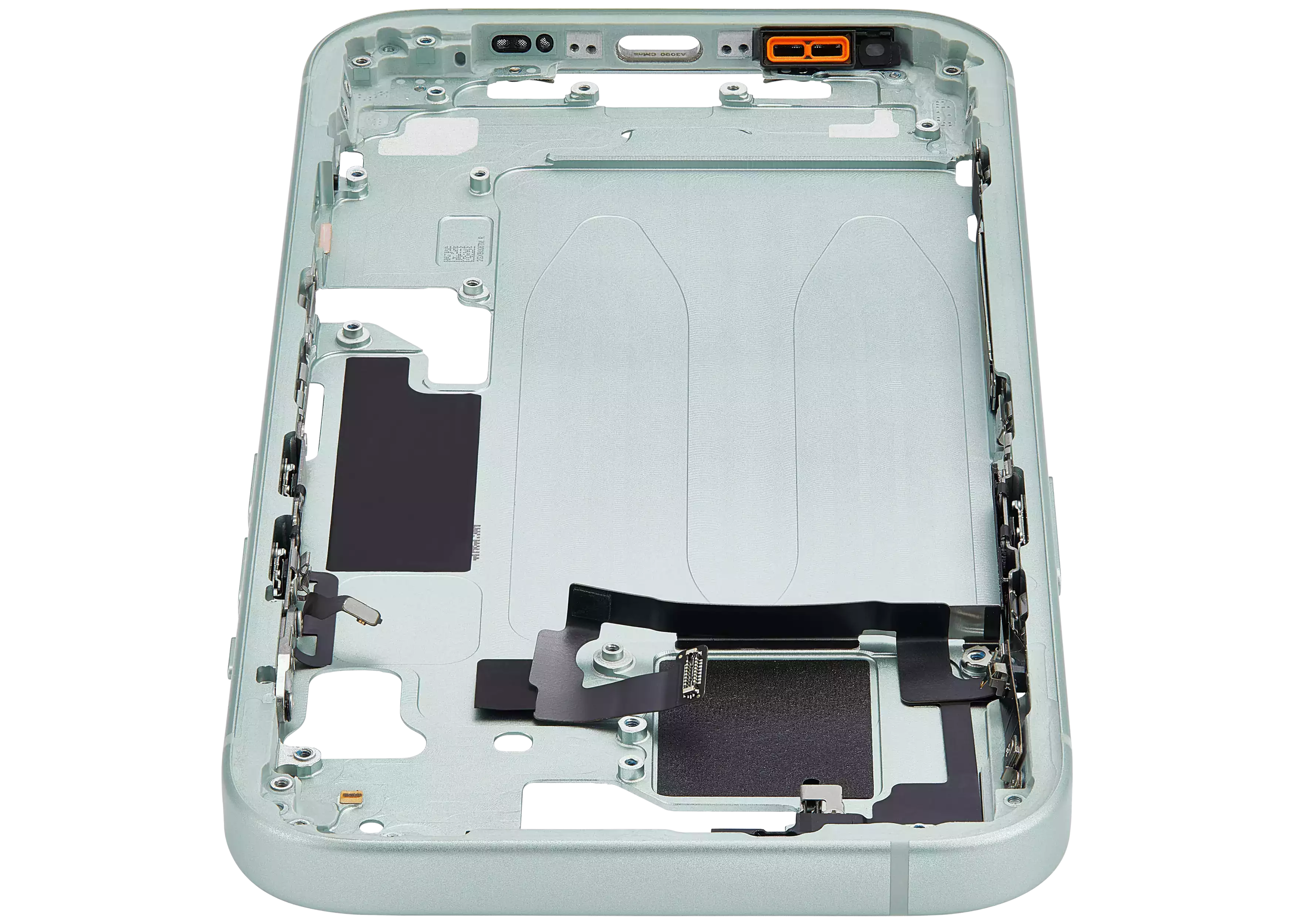 Midframe/Rahmen mit Small Parts für iPhone 15 (EU / Global Version) (gebrauchter OEM-Ausbau, Qualität A) (Grün)