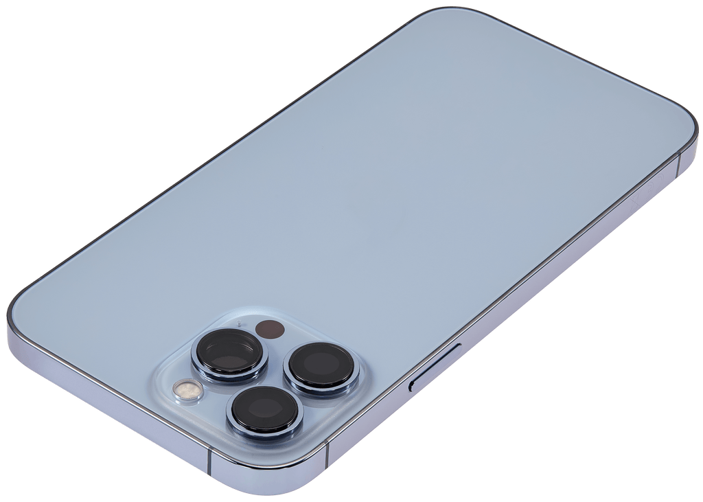 Backcover/Rahmen mit Small Parts für iPhone 13 Pro Max (EU / Global Version) (gebrauchter OEM-Ausbau, Qualität B) (Sierra Blau)