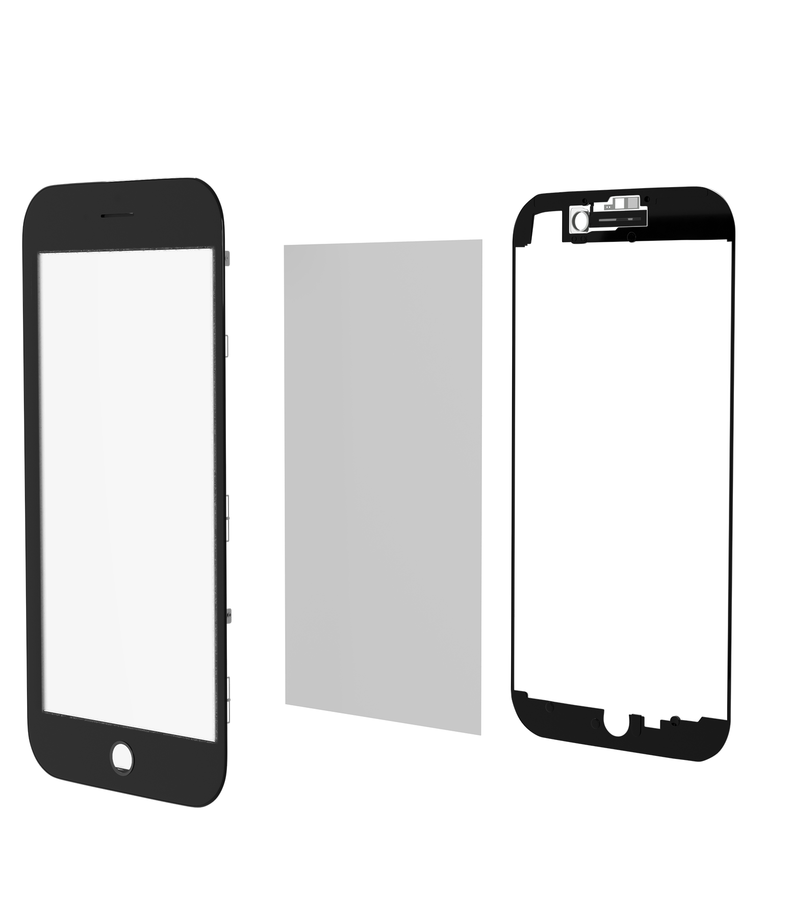 Glass mit Rahmen & OCA Pre-Installed für iPhone 7 Plus (Schwarz) (Premium / 3 in 1) (2 Pack)