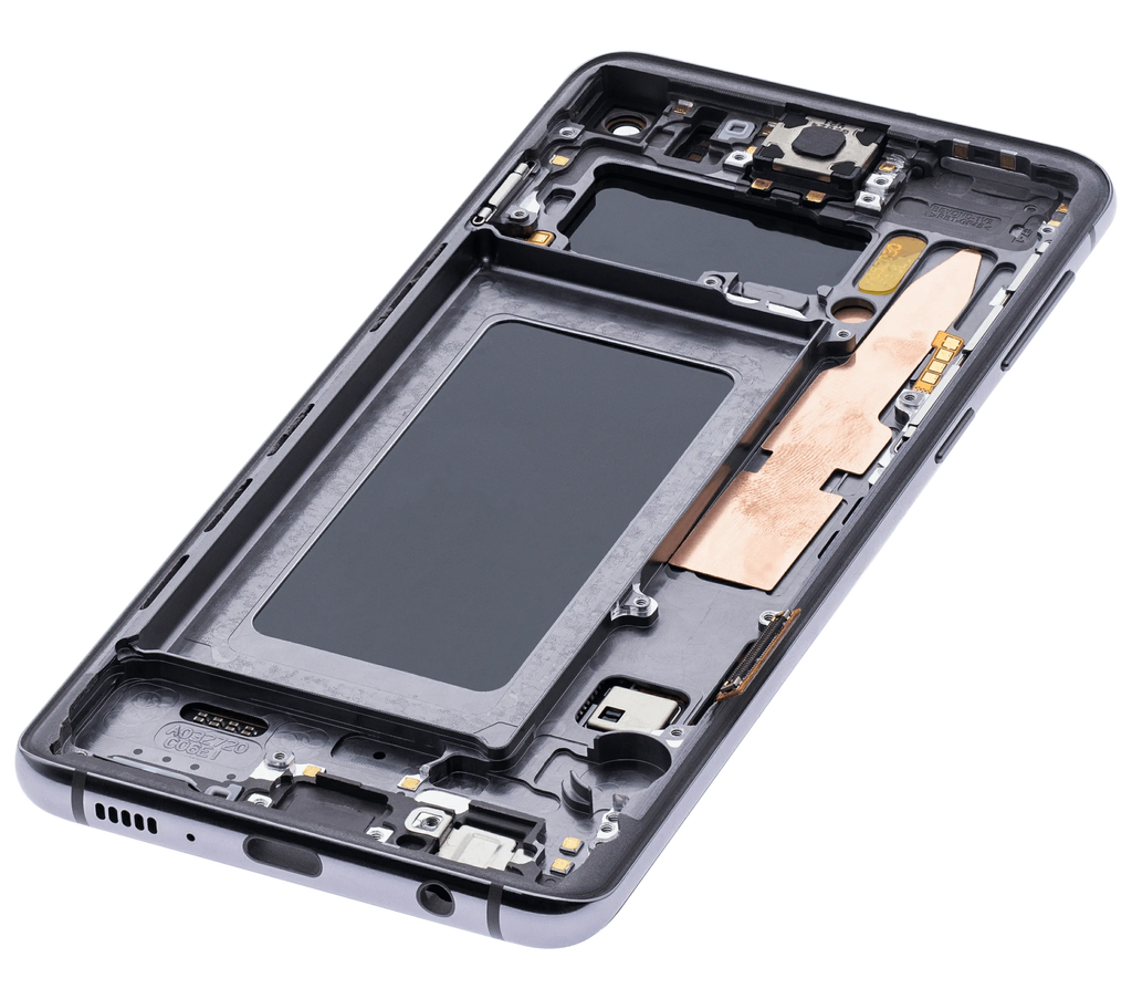 OLED-Display mit Rahmen für Samsung Galaxy S10 (Aftermarket Plus) (Prism / Ceramic Black)