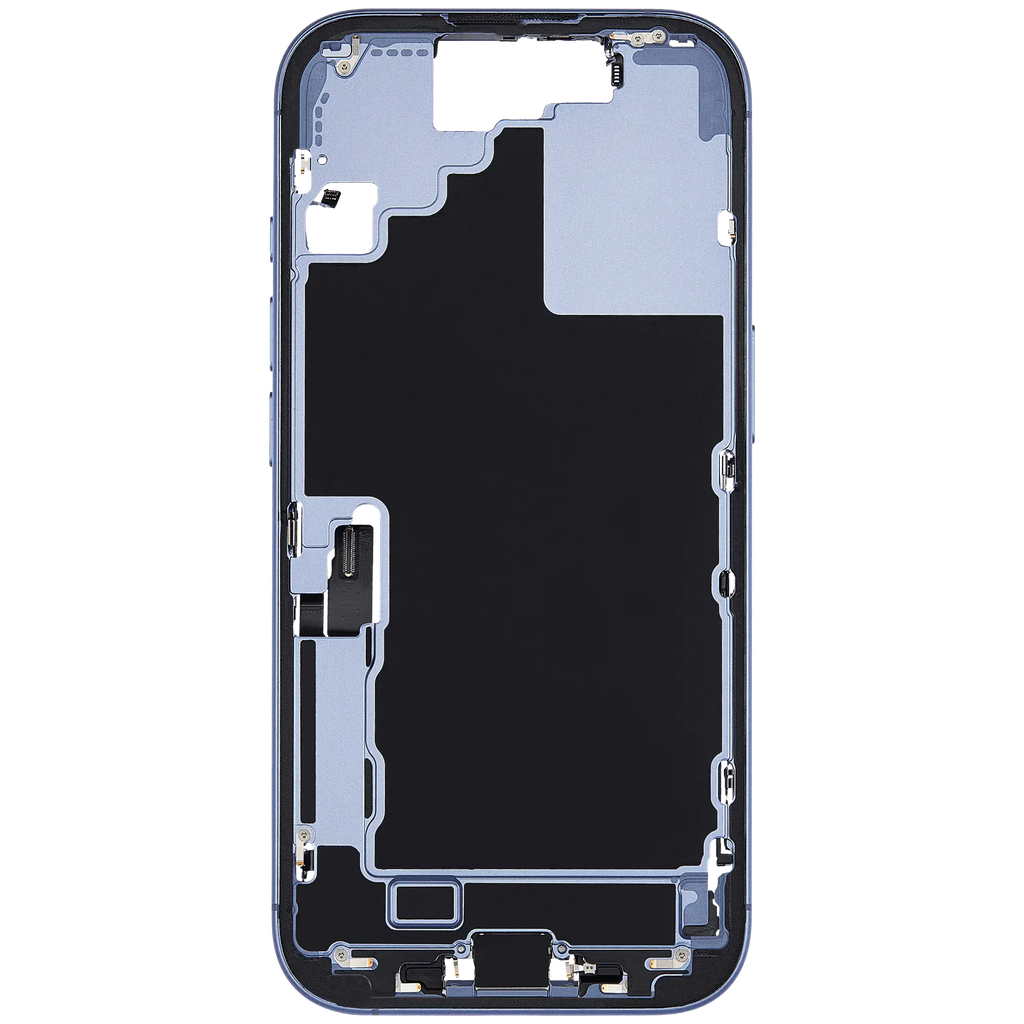 Midframe/Rahmen mit Ladebuchse Flex & Small Parts für iPhone 17 (EU / Global Version) (gebrauchter OEM-Ausbau, Qualität A) (Mist Blue)