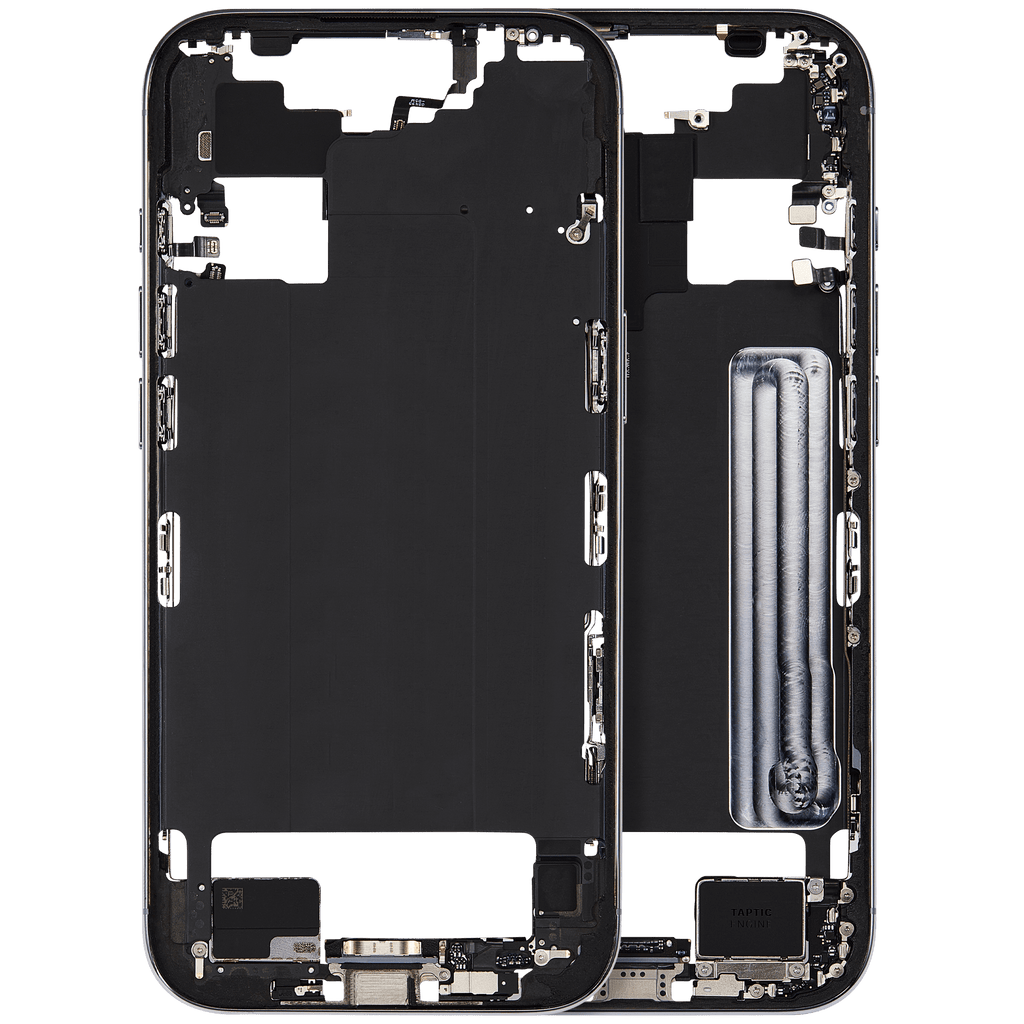Midframe/Rahmen mit Ladebuchse Flex & Small Parts für iPhone Air (US / EU Version) (gebrauchter OEM-Ausbau, Qualität B) (Sky Blue)