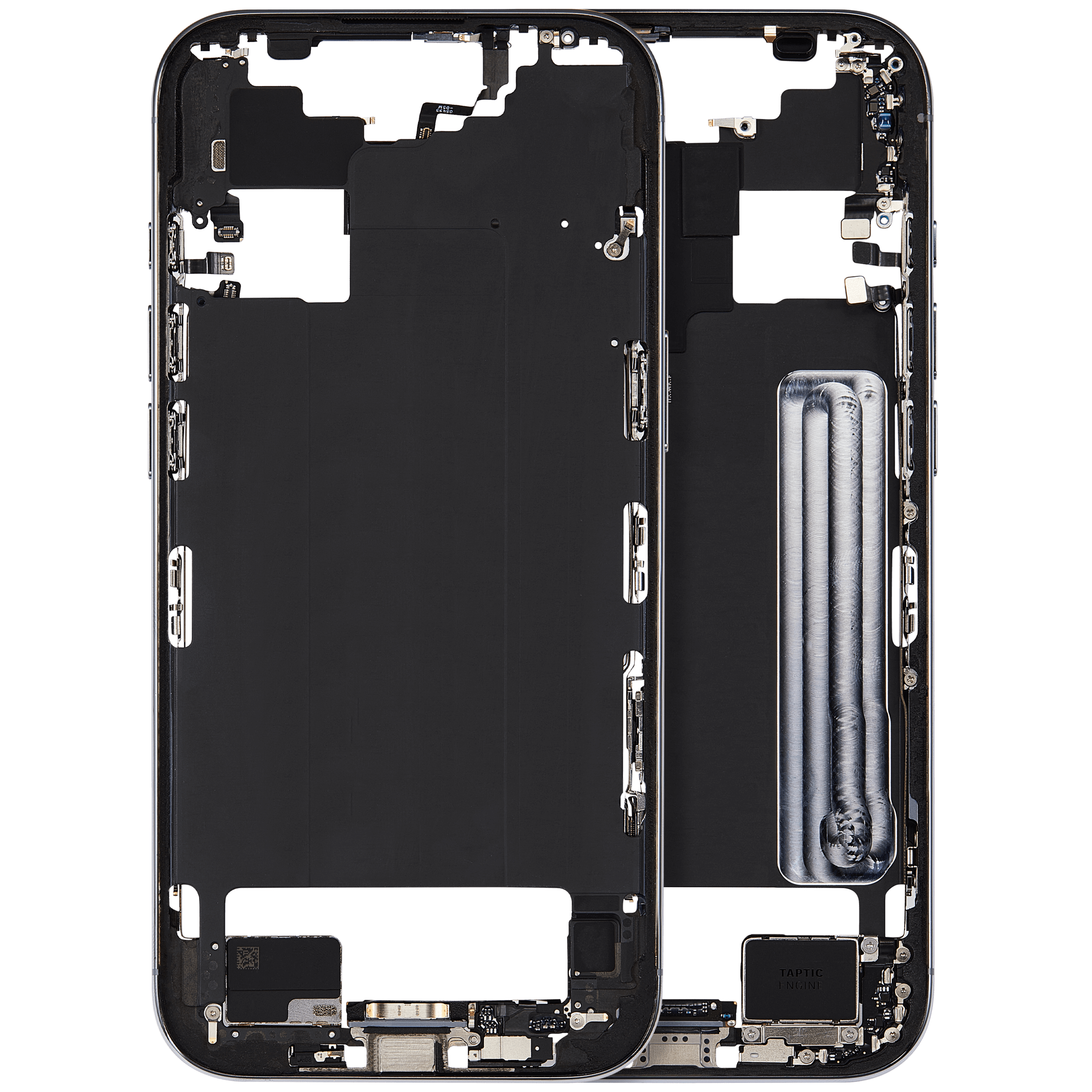 Midframe/Rahmen mit Ladebuchse Flex & Small Parts für iPhone Air (US / EU Version) (gebrauchter OEM-Ausbau, Qualität B) (Sky Blue)
