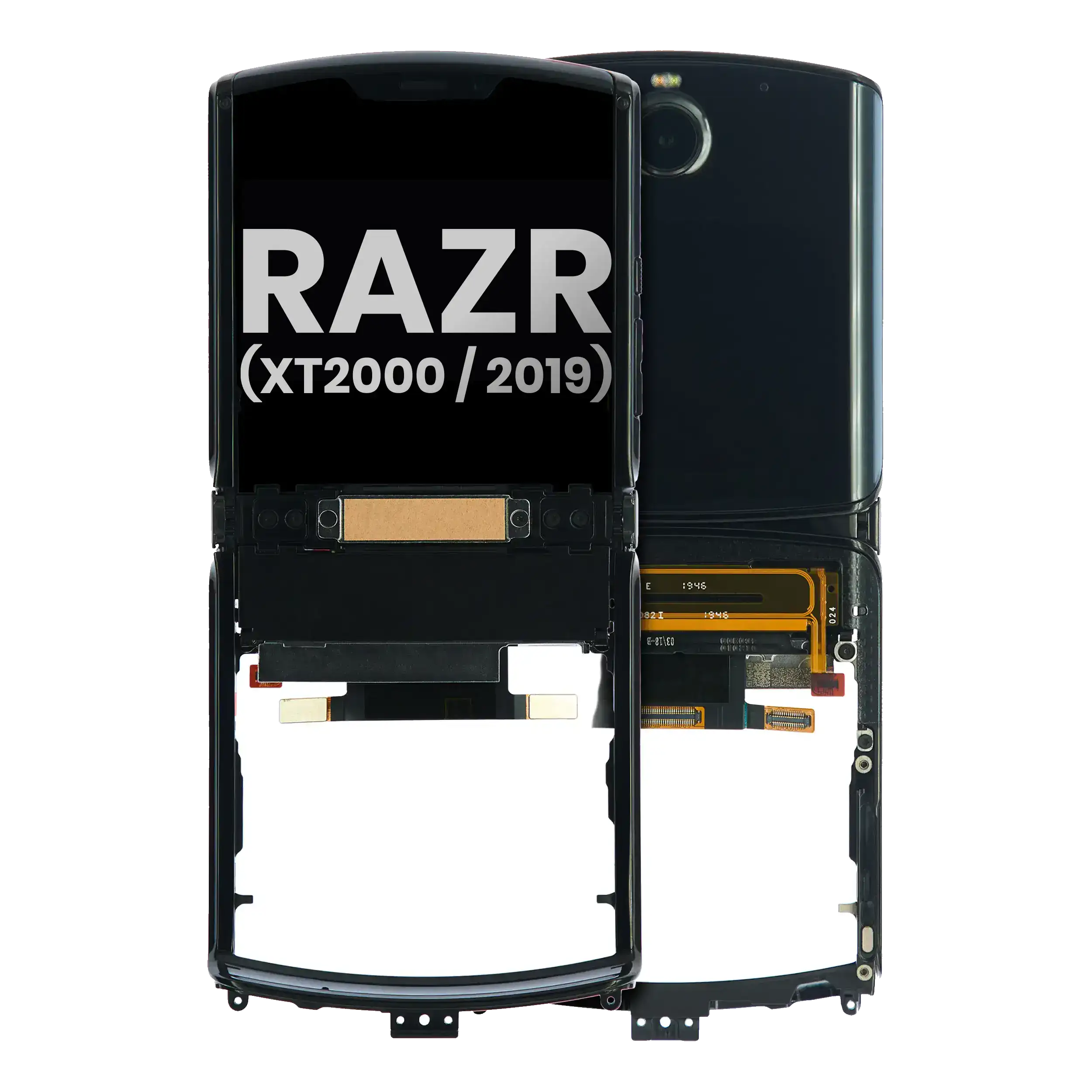 Motorola Razr 2019 Äußeres OLED-Display mit Rahmen Original OEM Schwarz