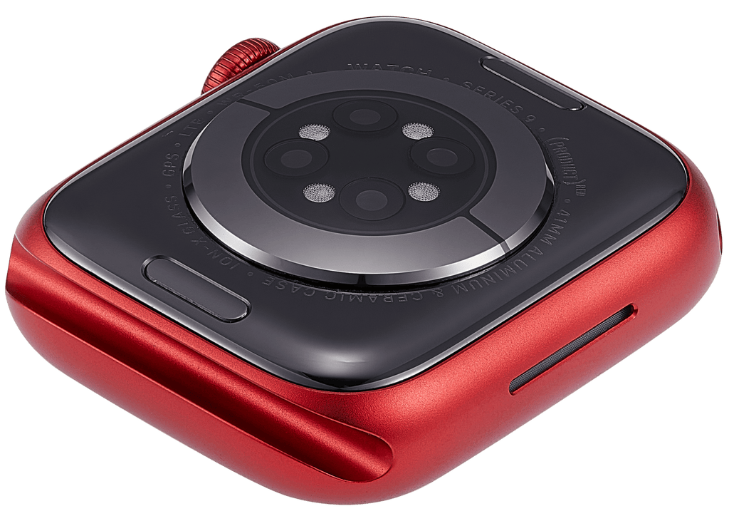 Backcover/Rahmen Compatible für Watch Series 9 (41MM) (gebrauchter OEM-Ausbau, Qualität A) (Cellular Version) (Aluminum / Red)