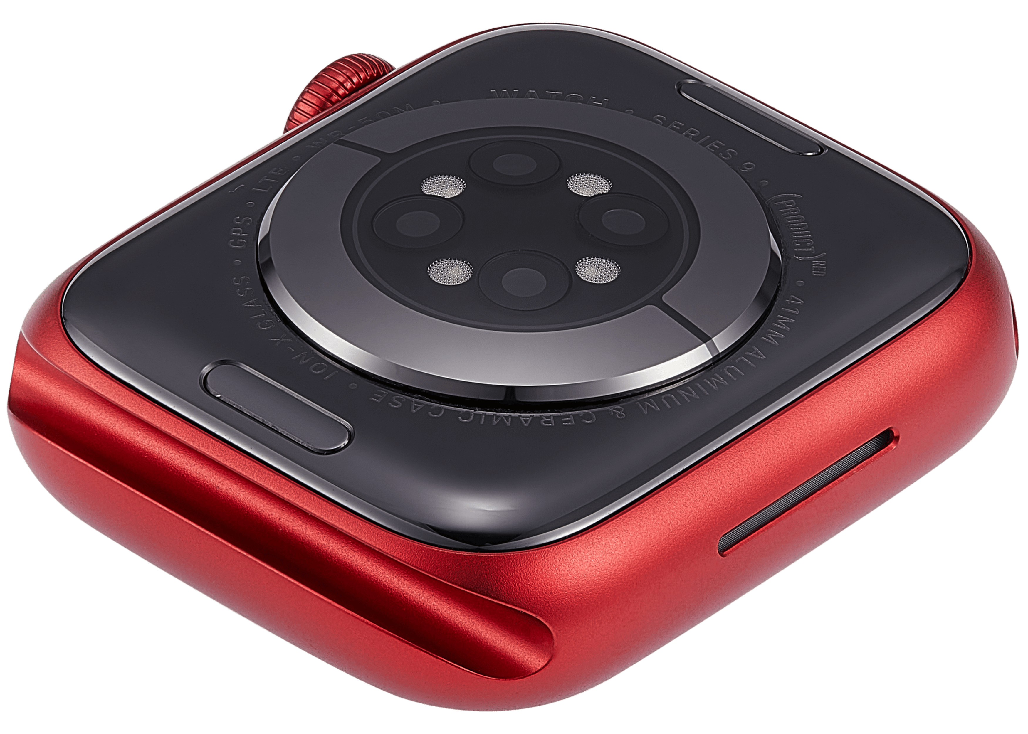 Backcover/Rahmen Compatible für Watch Series 9 (41MM) (gebrauchter OEM-Ausbau, Qualität A) (Cellular Version) (Aluminum / Red)