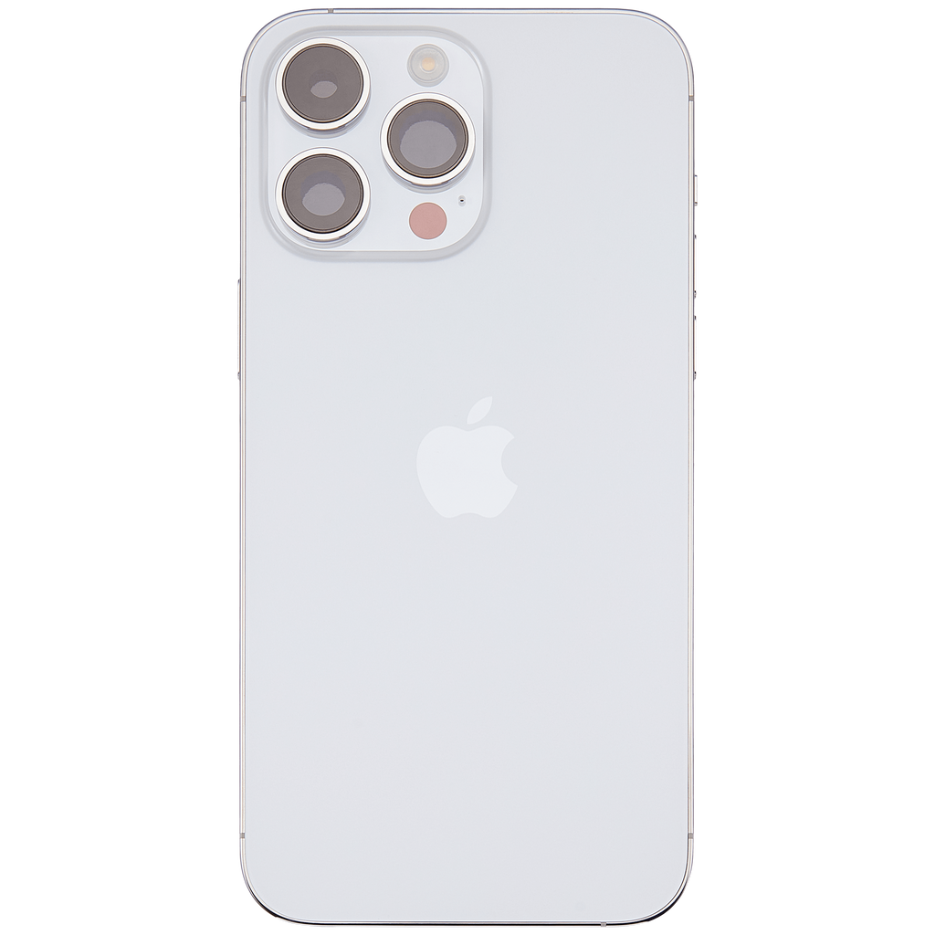 Backcover/Rahmen mit Small Parts für iPhone 14 Pro Max (EU / Global Version) (gebrauchter OEM-Ausbau, Qualität A) (Silber)
