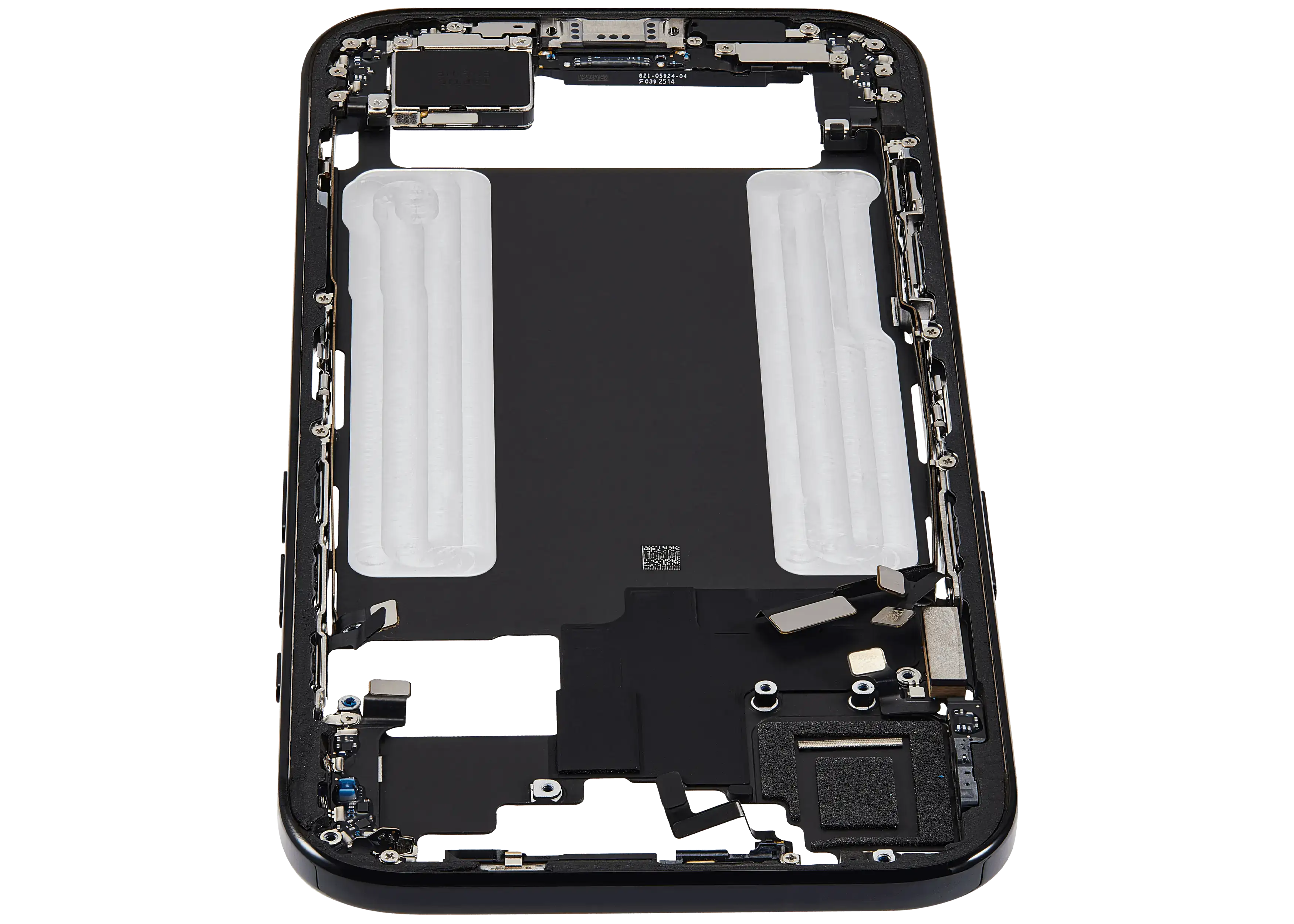 Midframe/Rahmen mit Ladebuchse Flex & Small Parts für iPhone Air (US / EU Version) (gebrauchter OEM-Ausbau, Qualität B) (Space Schwarz)