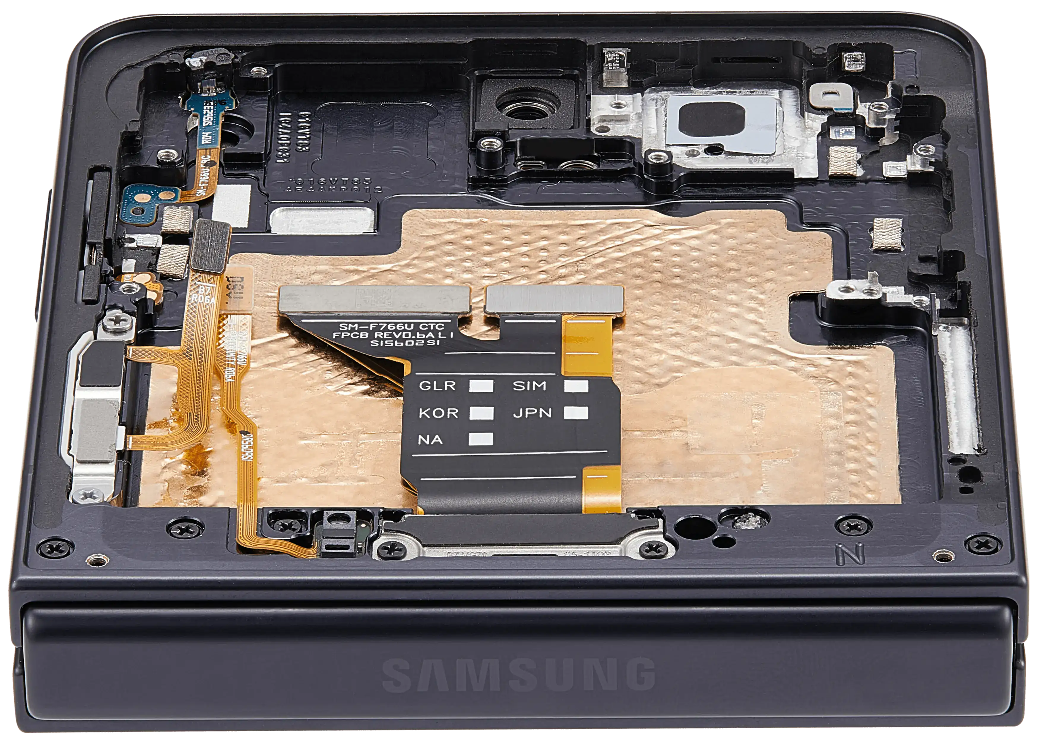 Inner OLED-Display mit Rahmen Compatible für Samsung Galaxy Z Flip 7 5G (US-Version) (Refurbished) (Jet Black)
