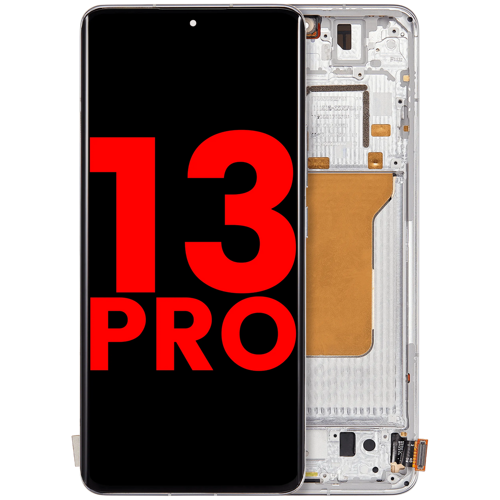 OLED-Display mit Rahmen für Xiaomi 13 Pro (Aftermarket Plus) (Weiß)