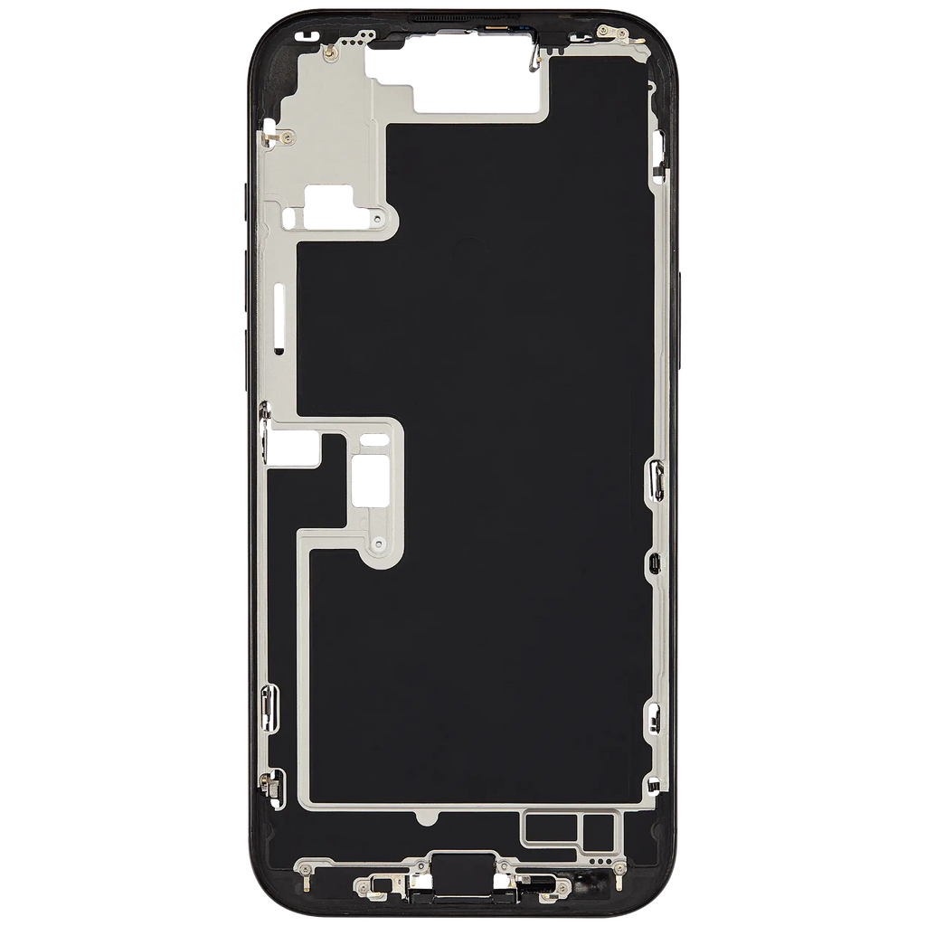 Midframe/Rahmen mit Ladebuchse Flex & Small Parts für iPhone 16 Pro Max (EU / Global Version) (gebrauchter OEM-Ausbau, Qualität C) (Schwarz Titanium)