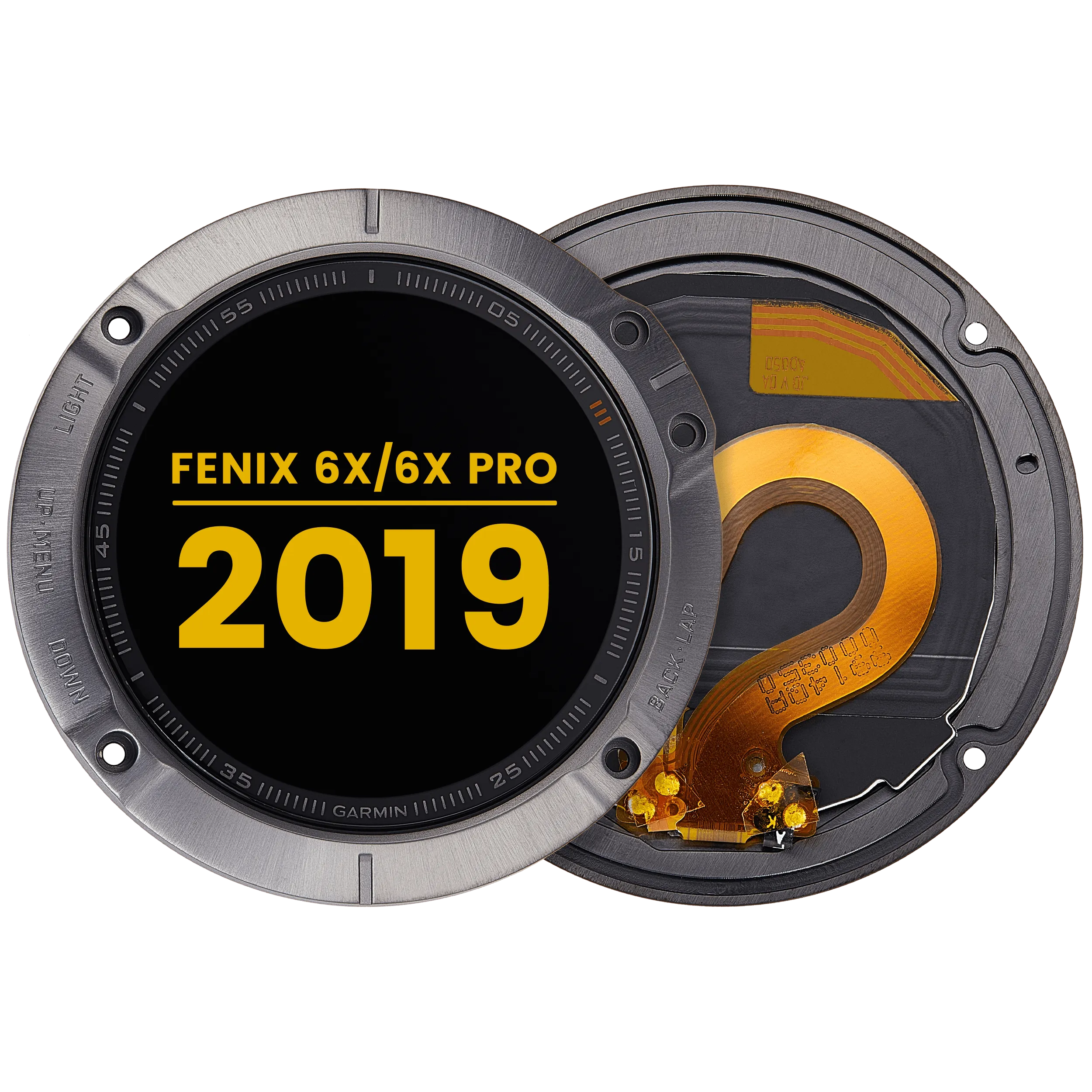 LCD-Display mit Rahmen für Garmin Fenix 6X / 6X Pro (2019) (Premium) (Schwarz)