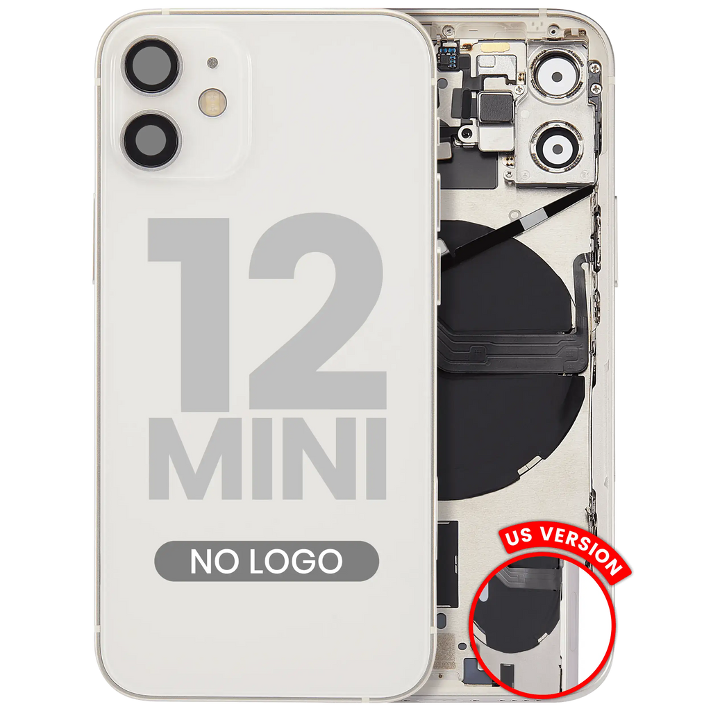 Back Cover/Frame with Small Parts for iPhone 12 Mini (US Version) (Aftermarket Plus) (White)