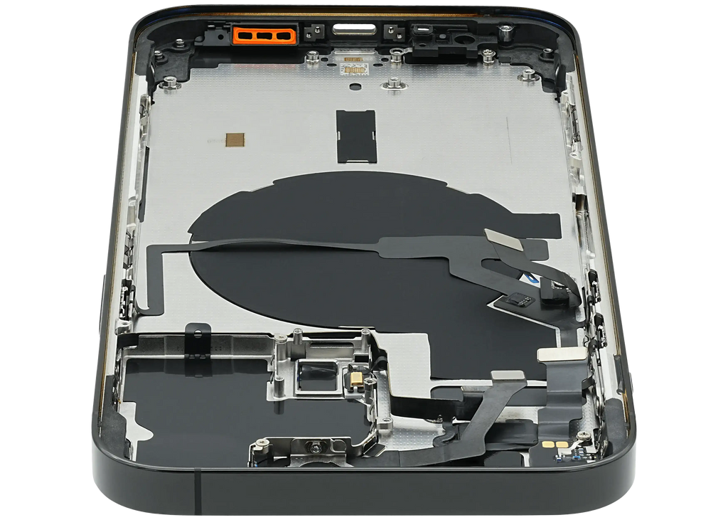 Backcover/Rahmen mit Small Parts für iPhone 14 Pro Max (EU / Global Version) (gebrauchter OEM-Ausbau, Qualität C) (Space Schwarz)