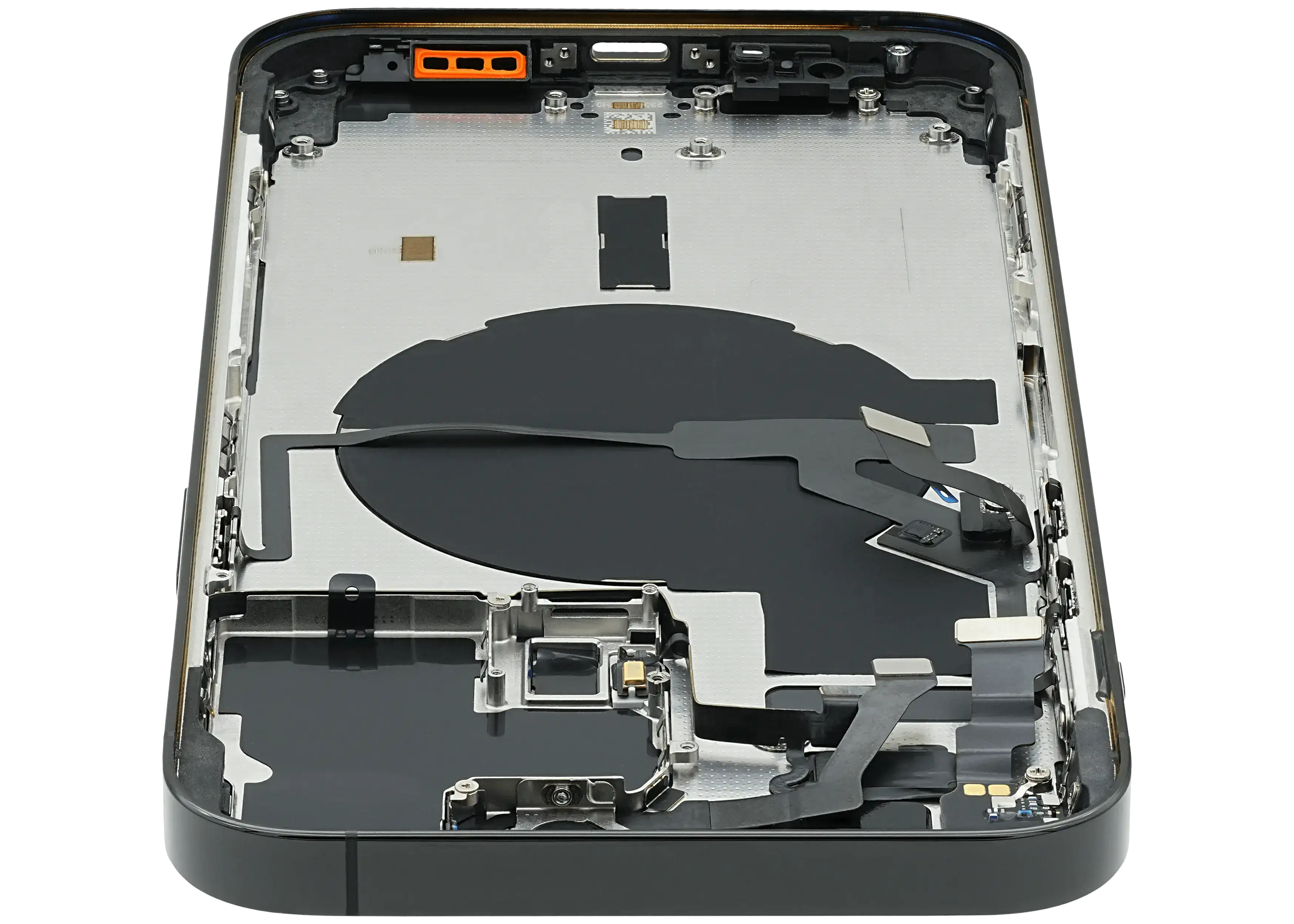 Backcover/Rahmen mit Small Parts für iPhone 14 Pro Max (EU / Global Version) (gebrauchter OEM-Ausbau, Qualität C) (Space Schwarz)