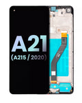 LCD-Display mit Rahmen für Samsung Galaxy A21 (A215 / 2020) (Service Pack) (Alle Farben)