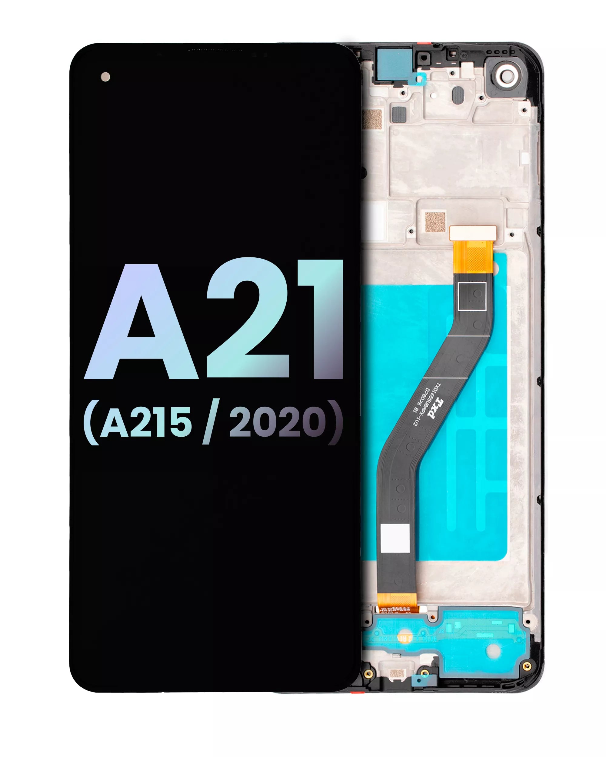 LCD-Display mit Rahmen für Samsung Galaxy A21 (A215 / 2020) (Service Pack) (Alle Farben)