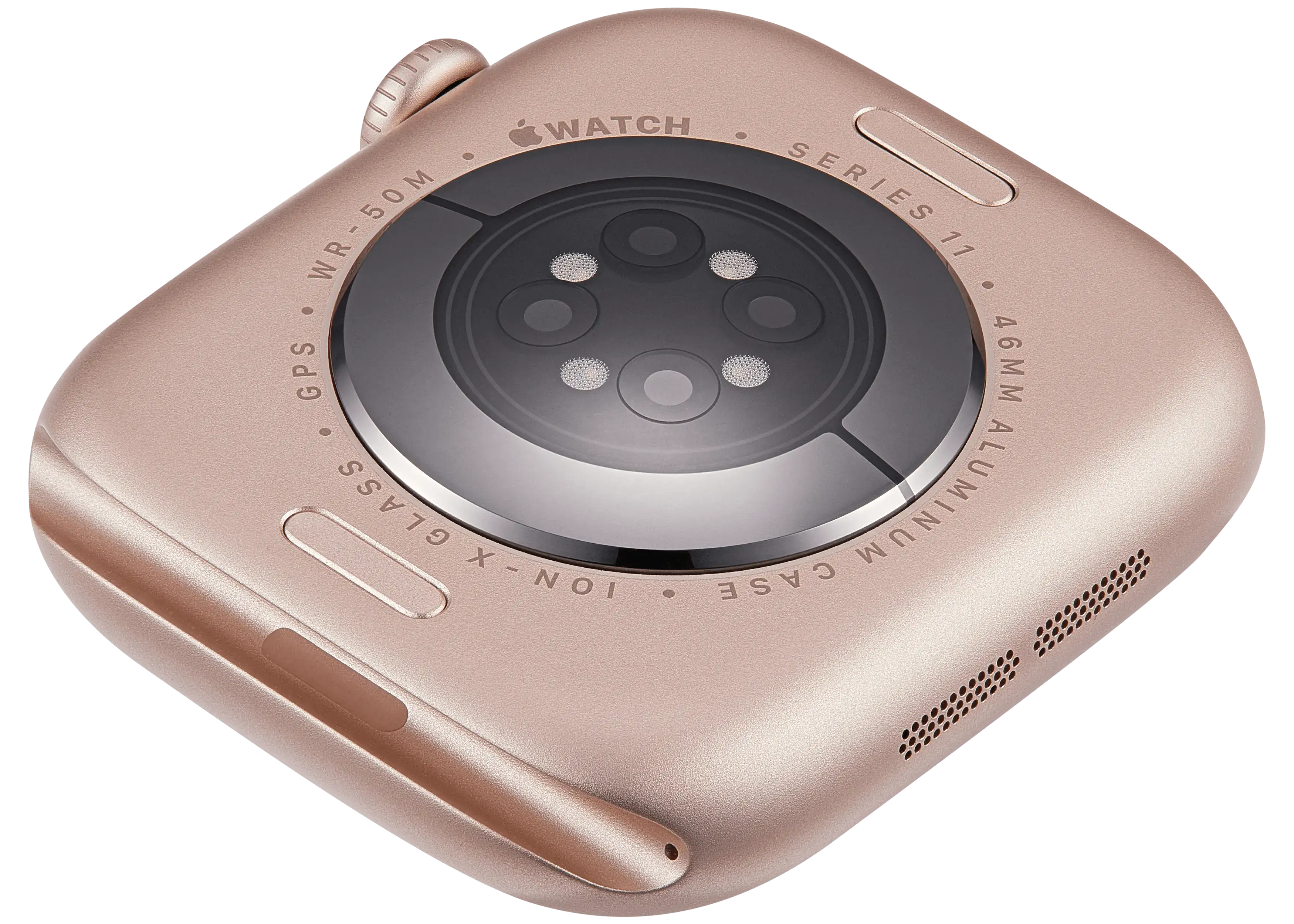 Backcover/Rahmen für Watch Series 11 (46MM) (gebrauchter OEM-Ausbau, Qualität A) (GPS Version) (Aluminum / Rose Gold)