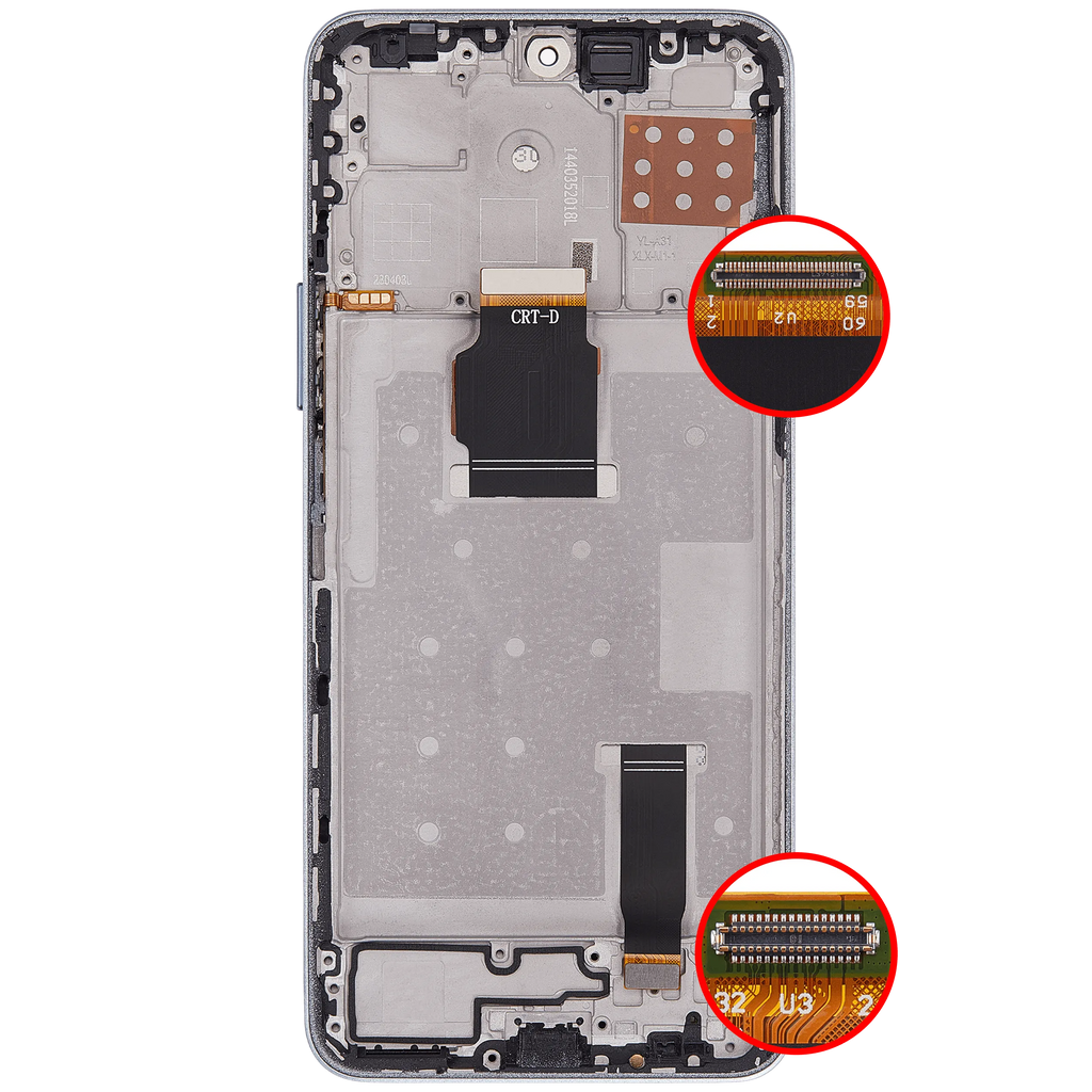LCD-Display mit Rahmen für Honor X8A / X50i / 90 Lite (Refurbished) (Titanium Silber)