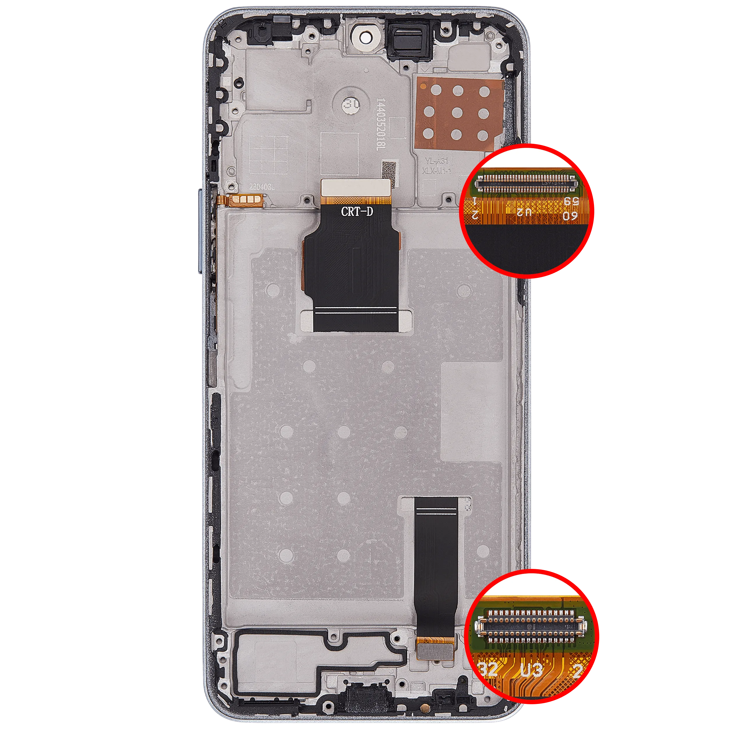 LCD-Display mit Rahmen für Honor X8A / X50i / 90 Lite (Refurbished) (Titanium Silber)
