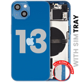 Backcover/Rahmen mit Small Parts für iPhone 13 (EU / Global Version) (gebrauchter OEM-Ausbau, Qualität C) (Blau)