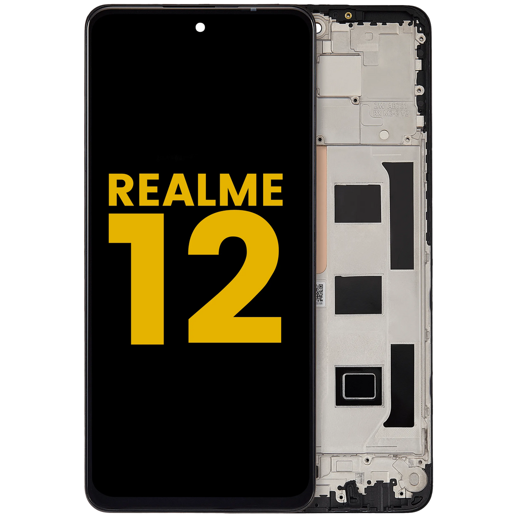 LCD-Display mit Rahmen für Realme 12 5G (Refurbished) (Alle Farben)