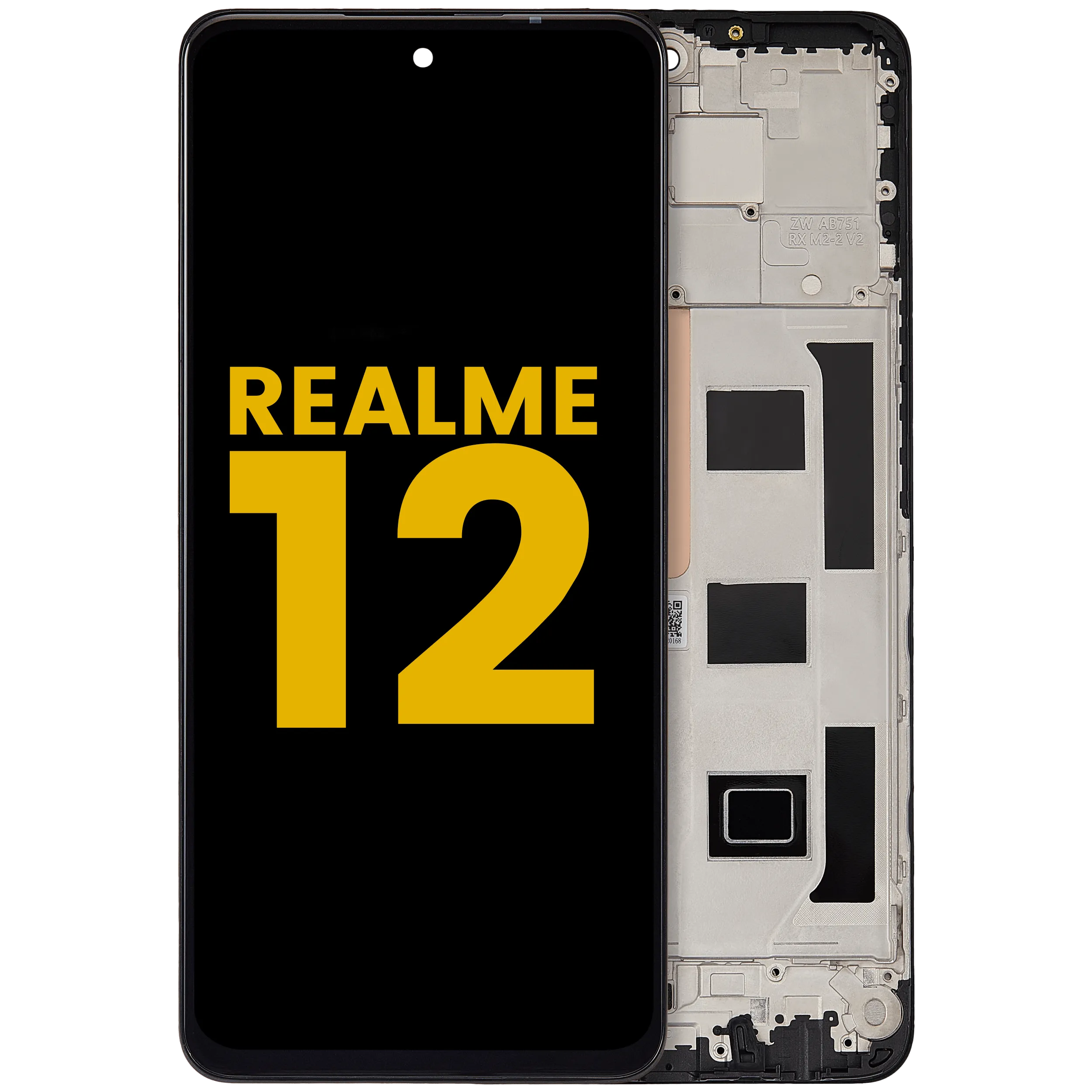 LCD-Display mit Rahmen für Realme 12 5G (Refurbished) (Alle Farben)