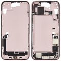 Midframe/Rahmen mit Ladebuchse Flex & Small Parts für iPhone 15 Plus (US-Version) (gebrauchter OEM-Ausbau, Qualität B) (Pink)
