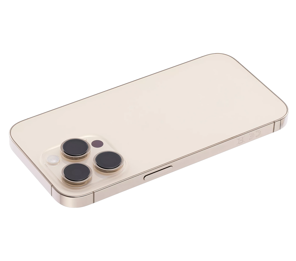 Backcover/Rahmen mit Small Parts für iPhone 14 Pro (EU / Global Version) (gebrauchter OEM-Ausbau, Qualität A) (Gold)
