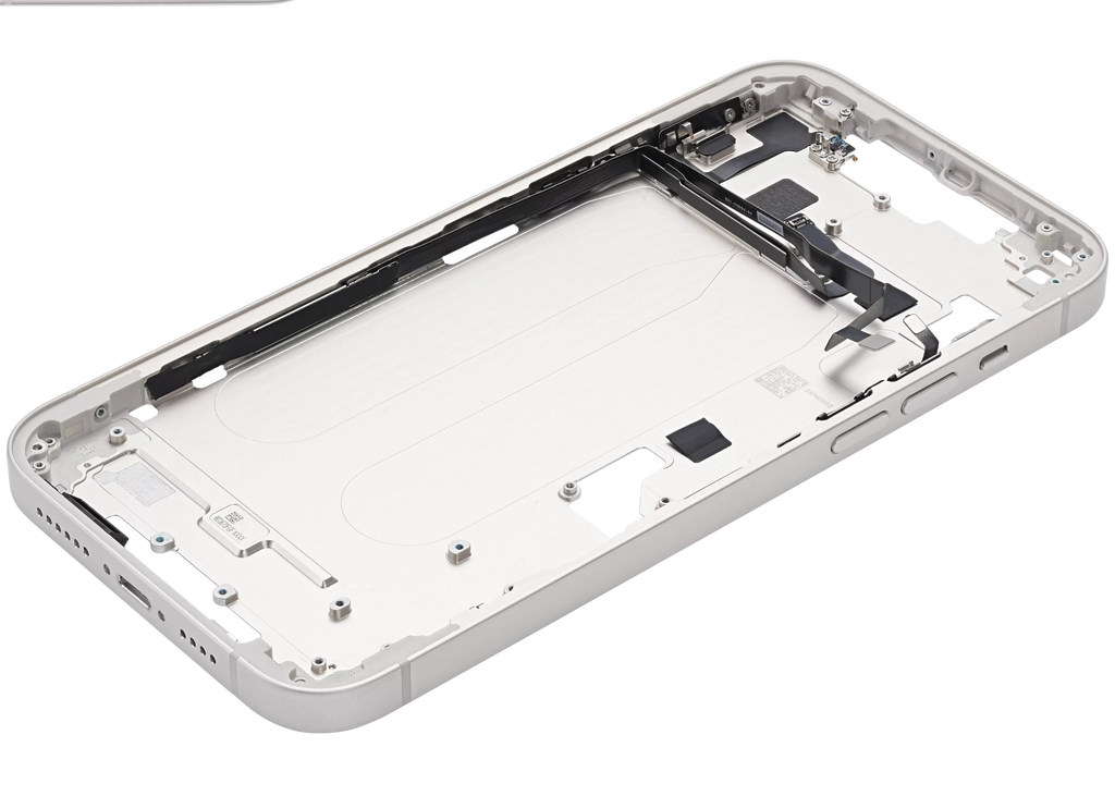 Midframe/Rahmen mit Small Parts für iPhone 14 Plus (US-Version) (gebrauchter OEM-Ausbau, Qualität C) (Starlight)