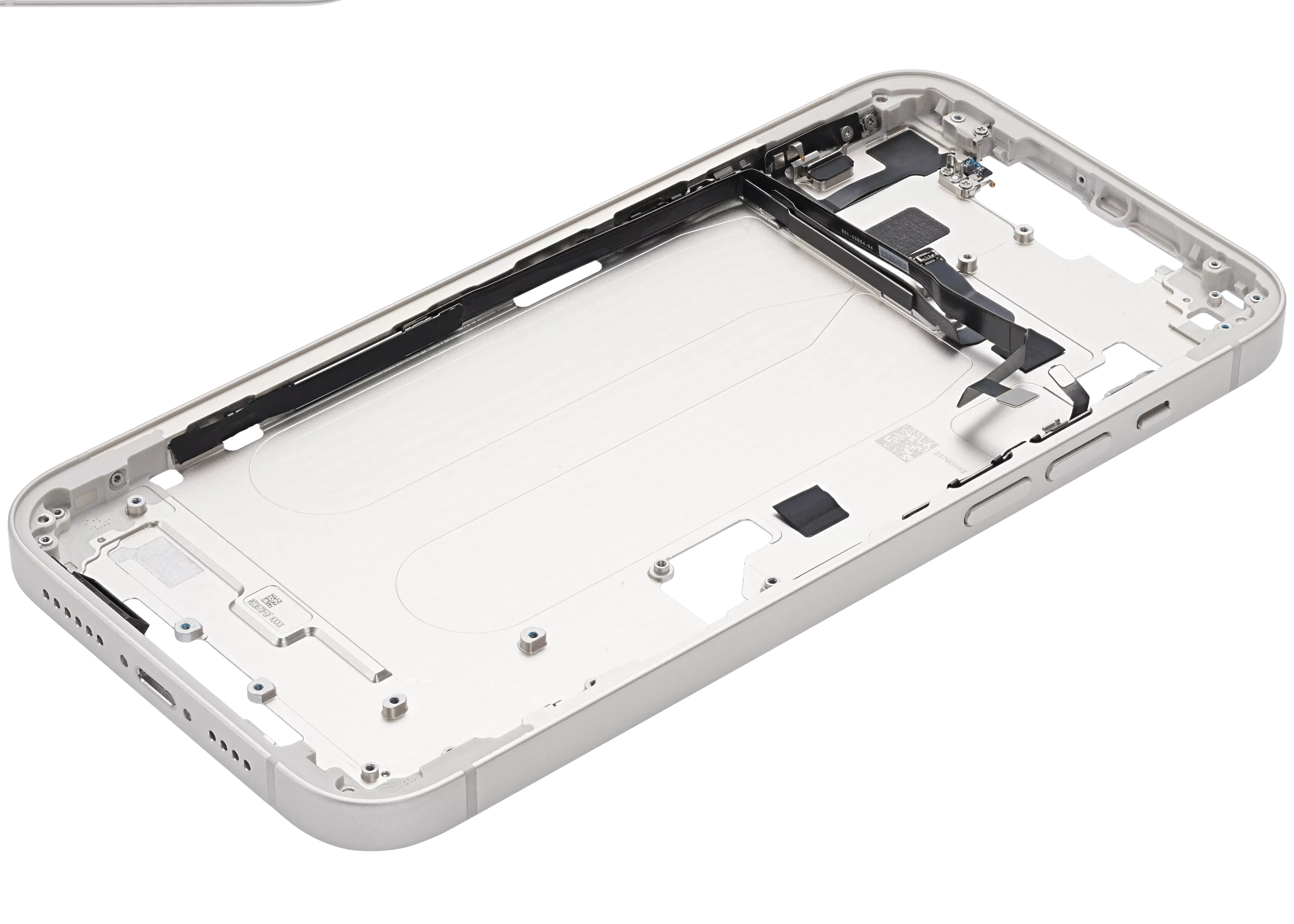Midframe/Rahmen mit Small Parts für iPhone 14 Plus (US-Version) (gebrauchter OEM-Ausbau, Qualität C) (Starlight)