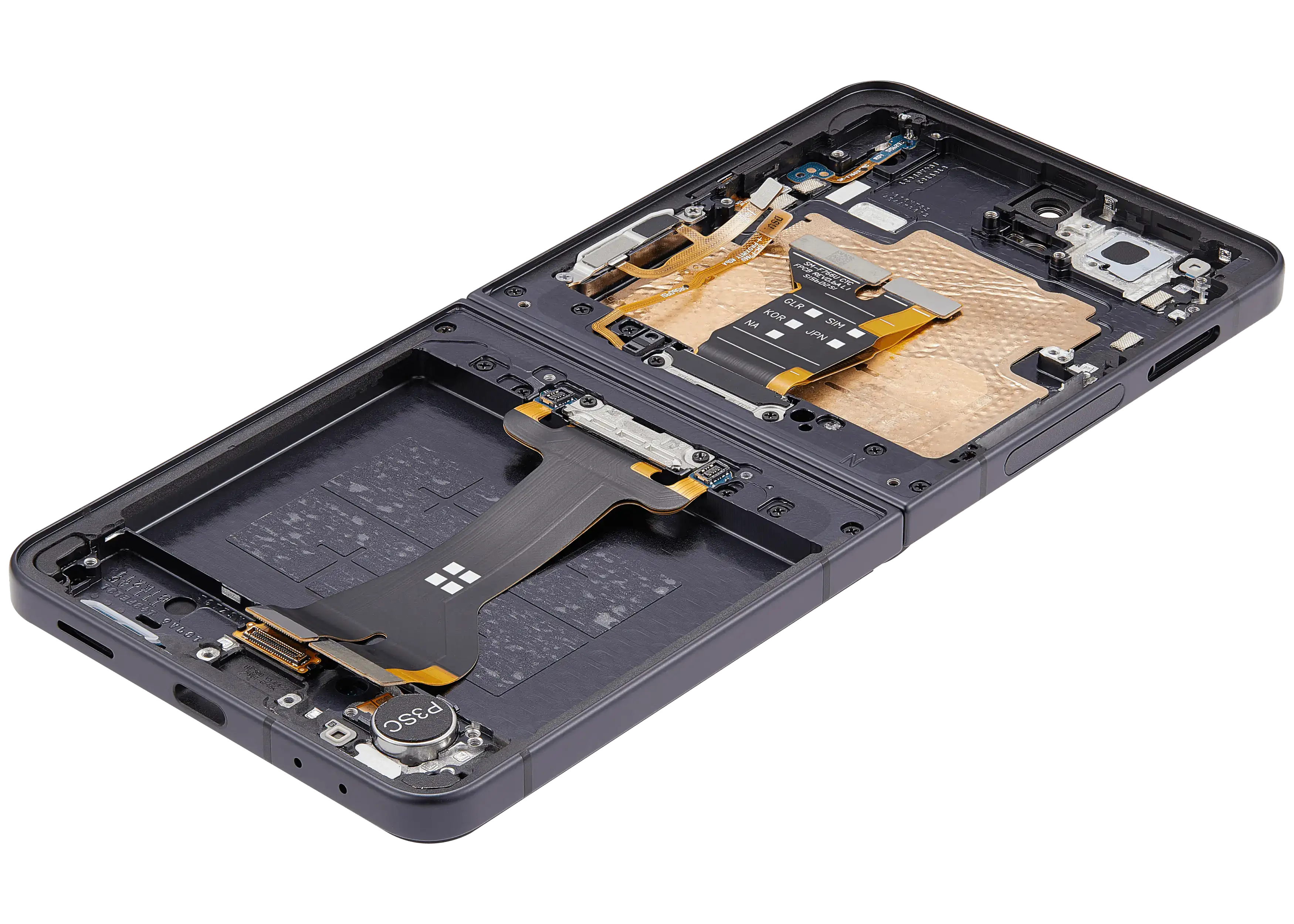 Inner OLED-Display mit Rahmen Compatible für Samsung Galaxy Z Flip 7 5G (US-Version) (Refurbished) (Jet Black)