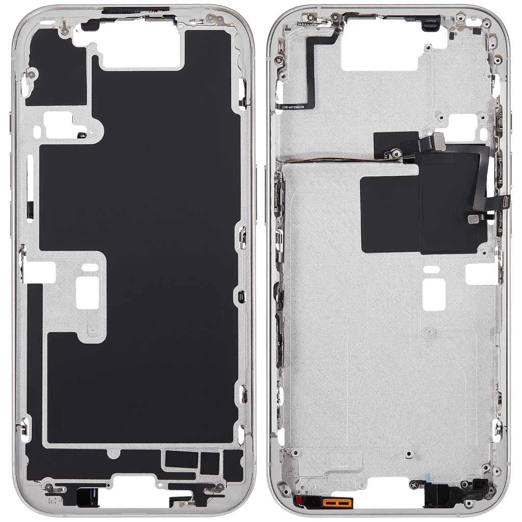 Midframe/Rahmen mit Power And Volume Button für iPhone 16 Pro (US-Version) (Aftermarket Plus) (Weiß Titanium)