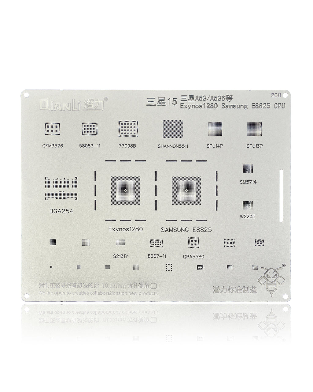 Bumblebee Schablone (QS208) für Samsung A53, A536 und Exynos 1280 CPU E8825