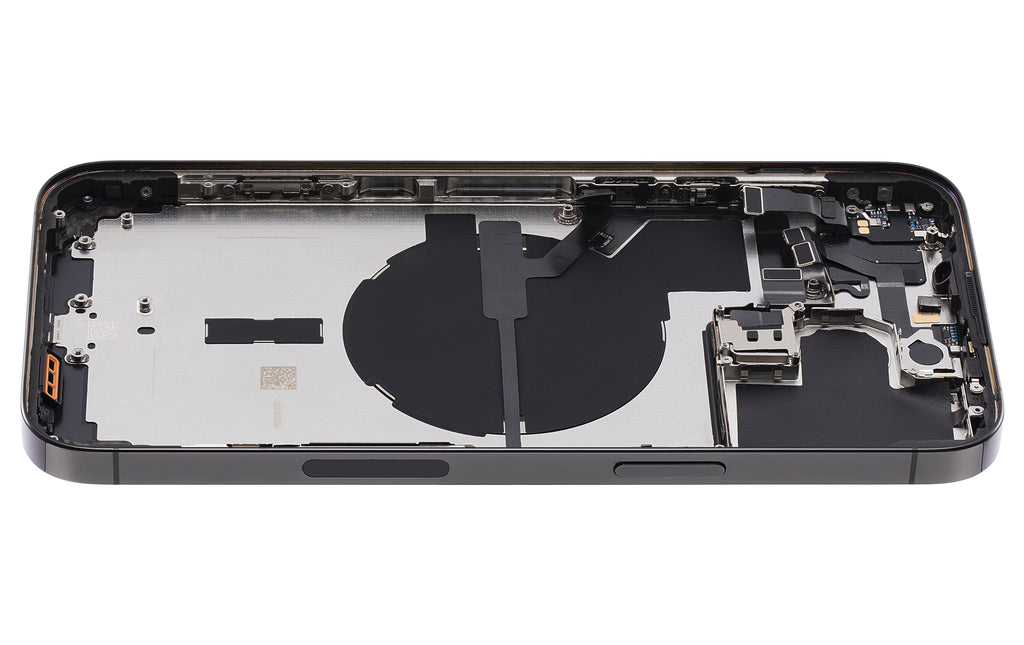 Backcover/Rahmen mit Small Parts für iPhone 14 Pro Max (US-Version) (gebrauchter OEM-Ausbau, Qualität A) (Space Schwarz)