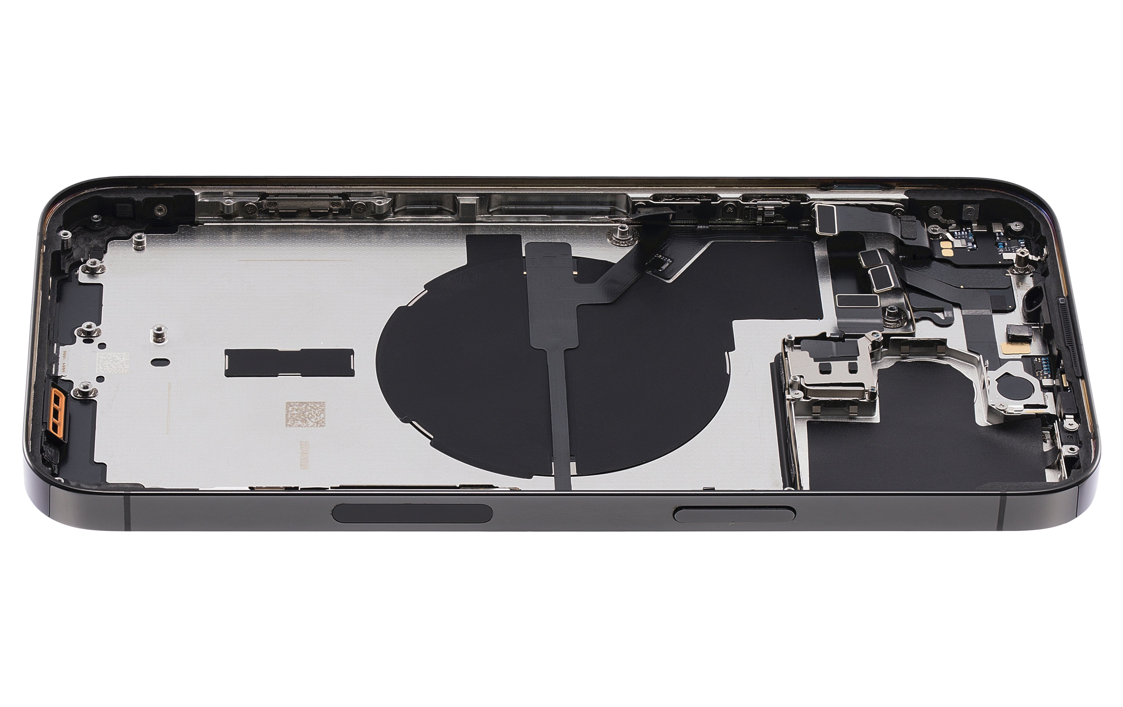 Backcover/Rahmen mit Small Parts für iPhone 14 Pro Max (US-Version) (gebrauchter OEM-Ausbau, Qualität A) (Space Schwarz)