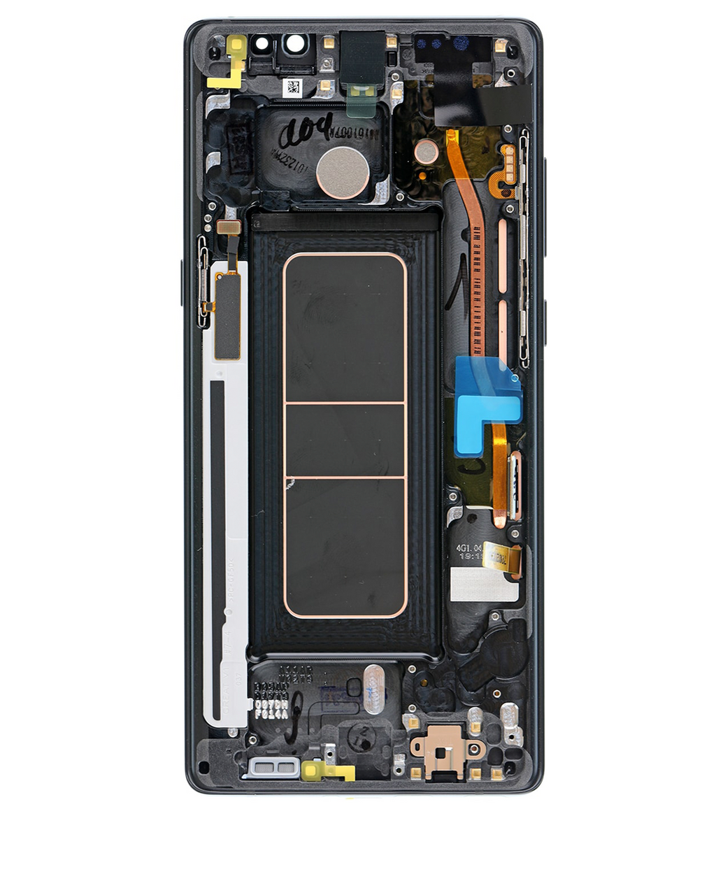 OLED-Display mit Rahmen für Samsung Galaxy Note 8 (gebrauchter OEM-Ausbau, Qualität A) (Midnight Schwarz)