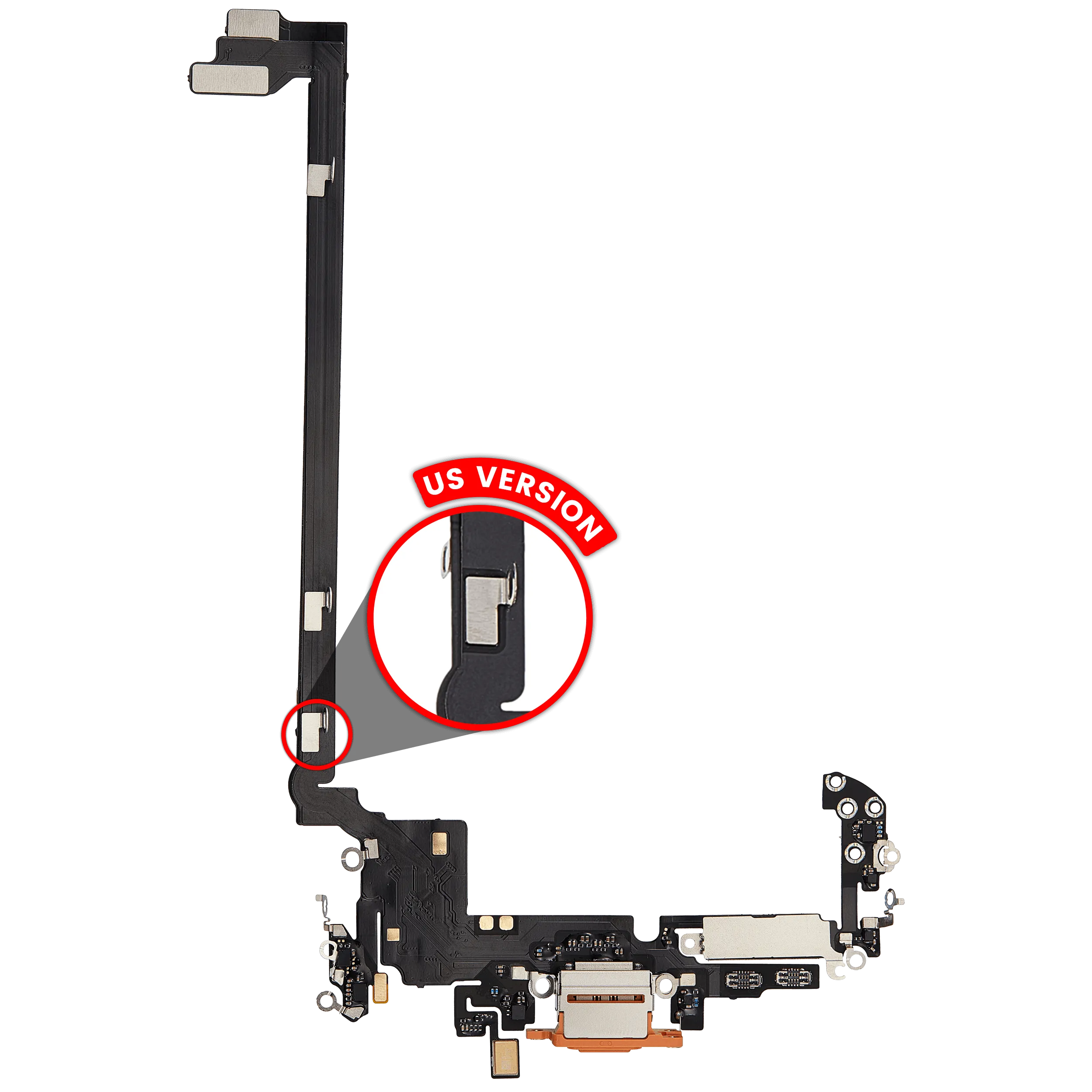 Ladebuchse Flex Cable für iPhone 17 Pro max (Aftermarket Plus) (US-Version) (Cosmic Orange)